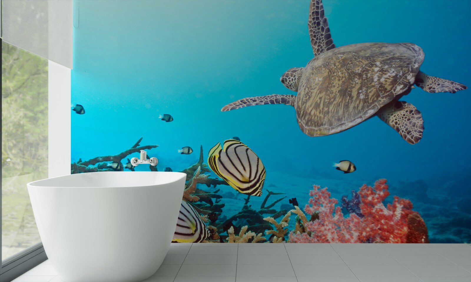 Фотошпалери мешканці глибокої синьої водної гладі