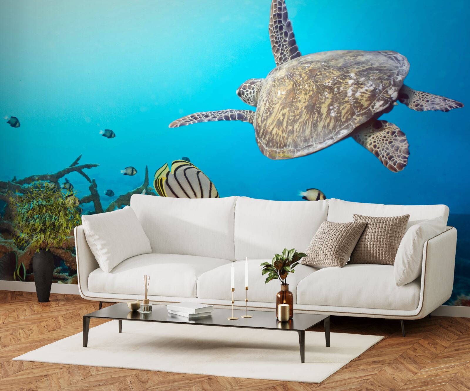 Фотошпалери мешканці глибокої синьої водної гладі