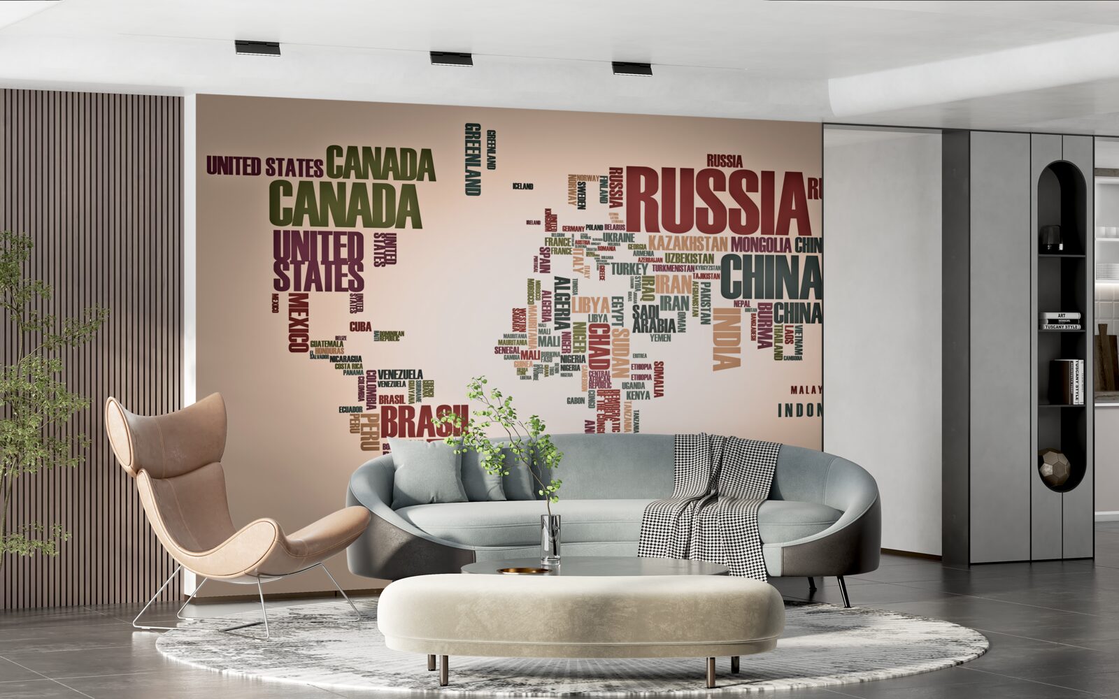 Фотошпалери карта світу з назвами країн