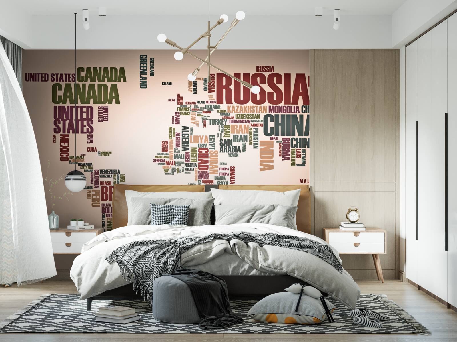 Фотошпалери карта світу з назвами країн