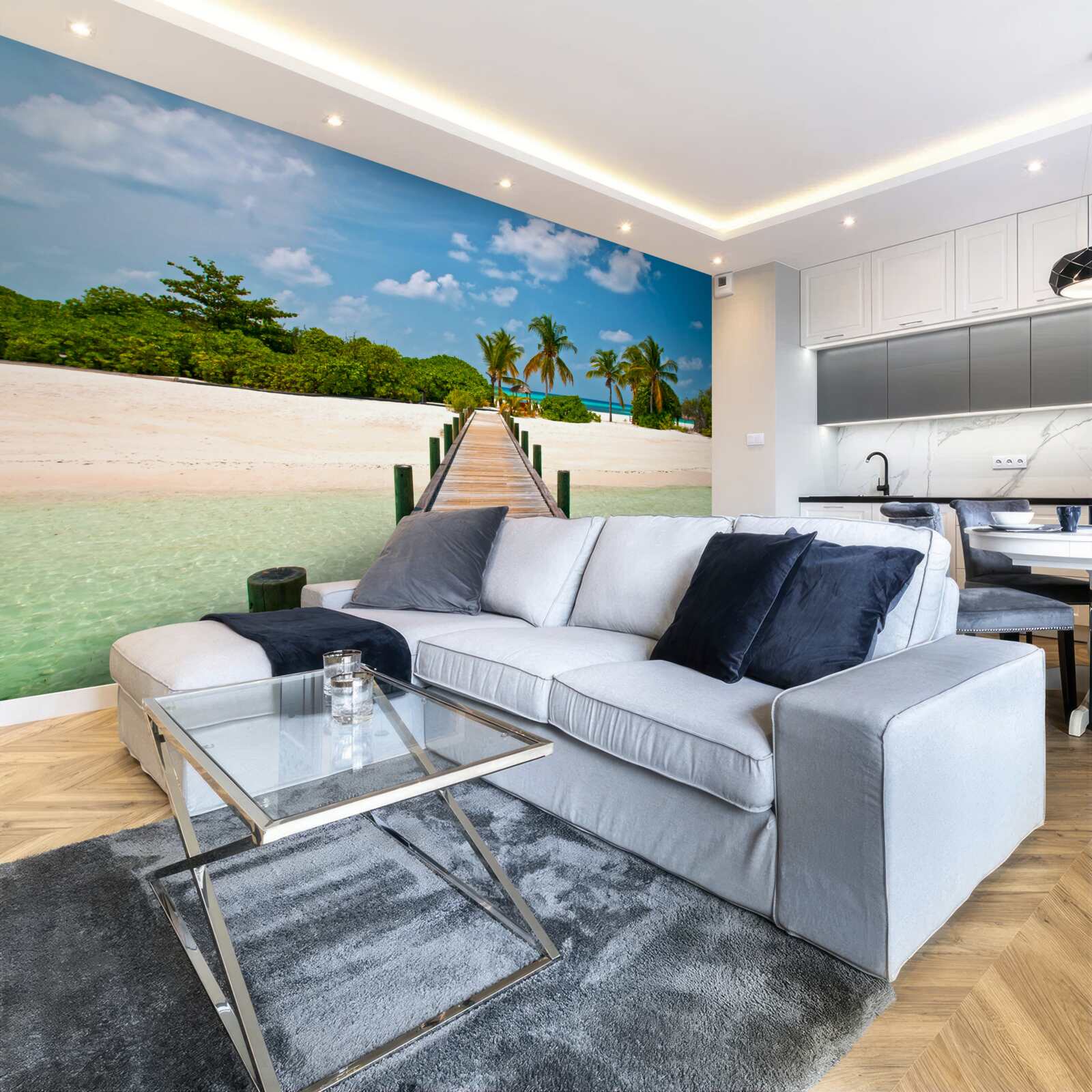 Фотошпалери дерев'яний пірс на тропічному березі