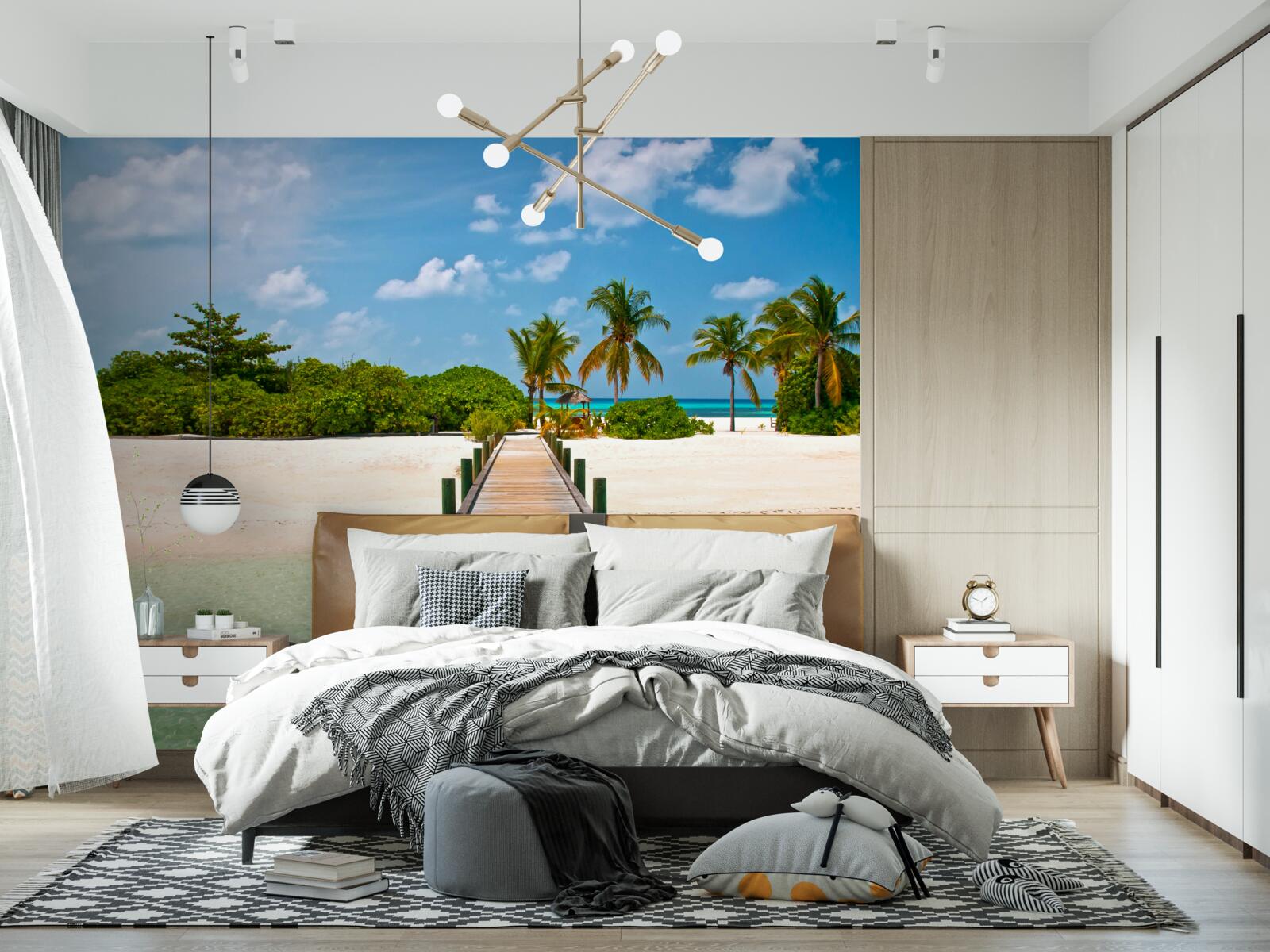 Фотошпалери дерев'яний пірс на тропічному березі