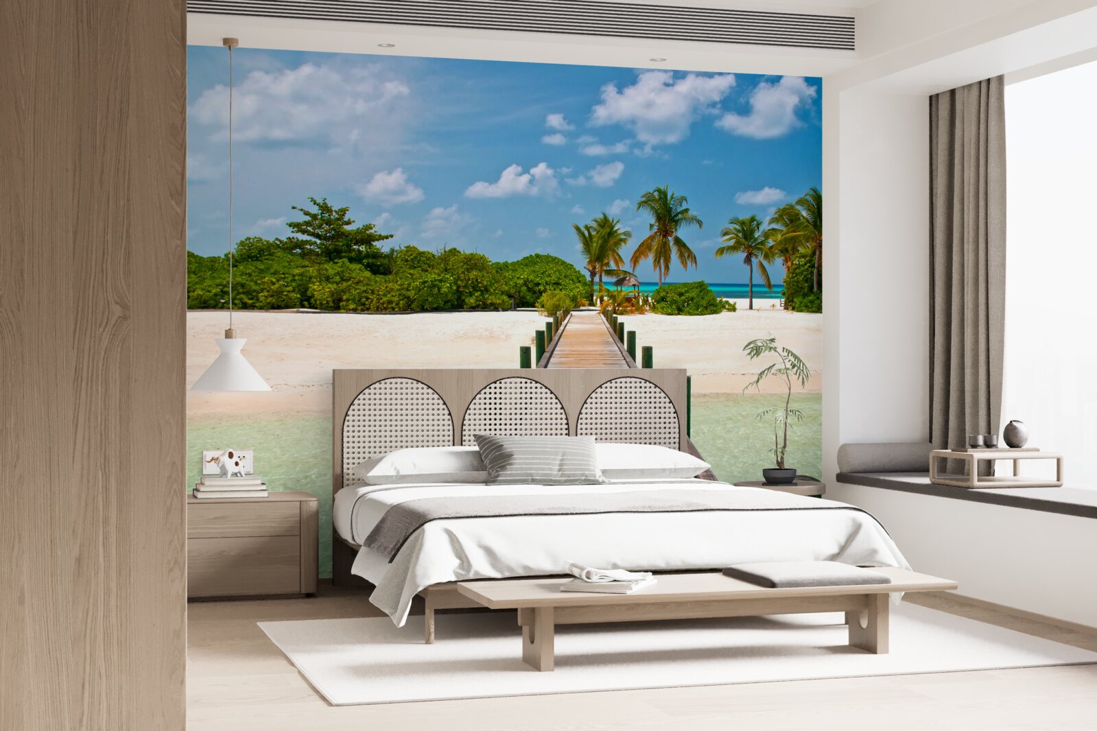 Фотошпалери дерев'яний пірс на тропічному березі