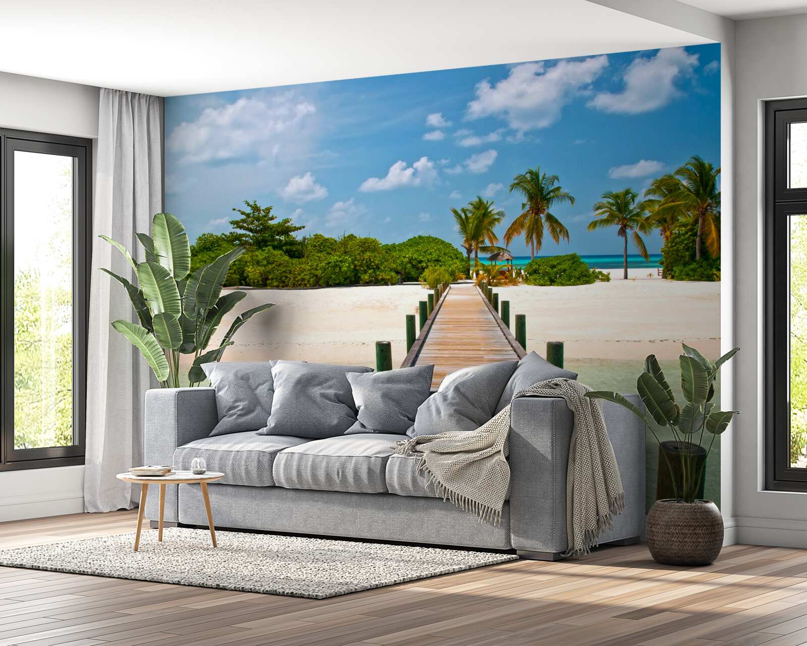 Фотошпалери дерев'яний пірс на тропічному березі