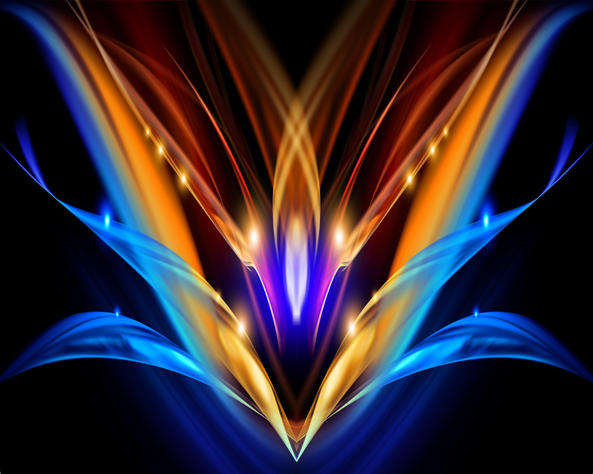 Фотошпалери лотос у темряві в абстрактному стилі