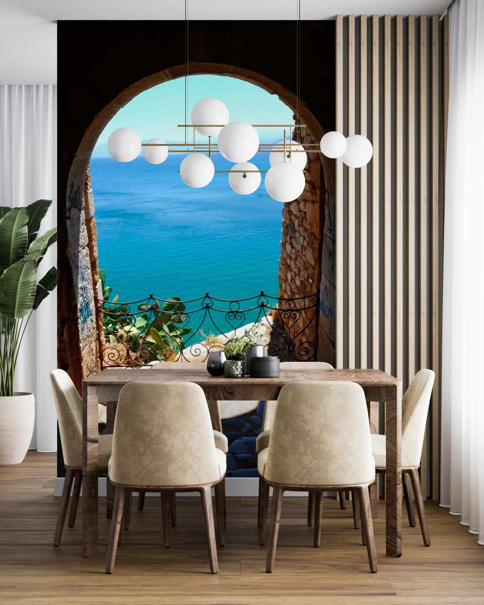 Фотошпалери кам'яна арка, що веде до моря