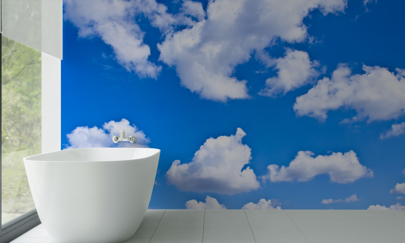 Фотошпалери хмари, що пливуть у блакитному небі