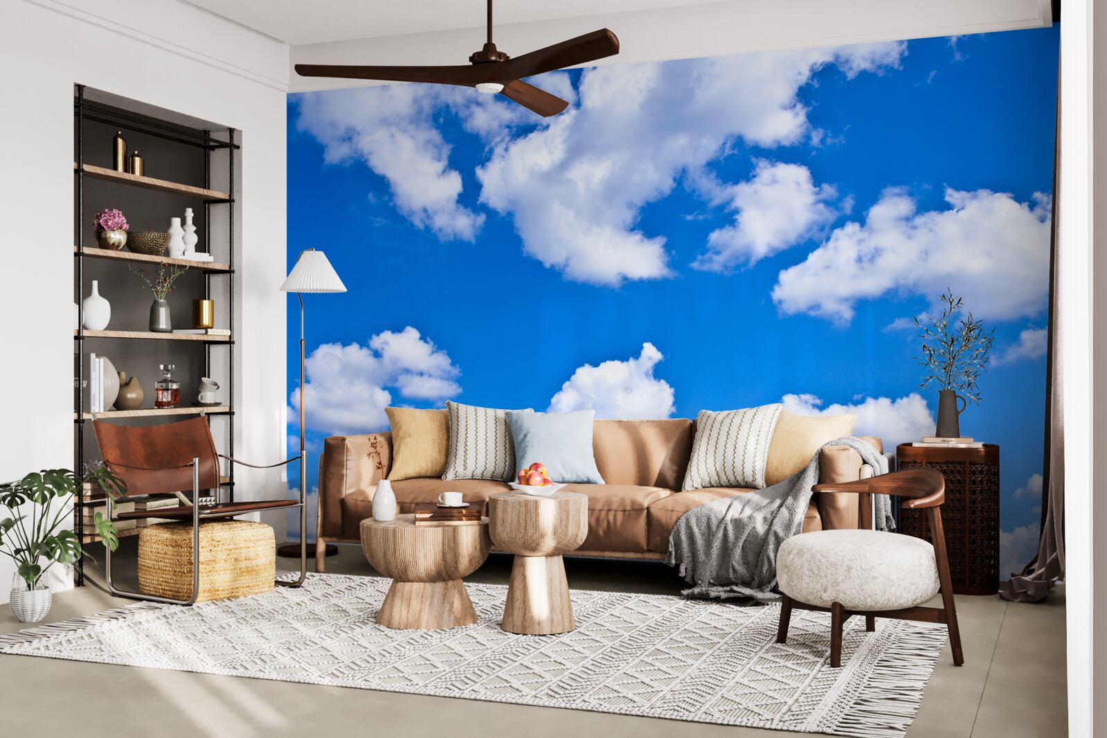 Фотошпалери хмари, що пливуть у блакитному небі