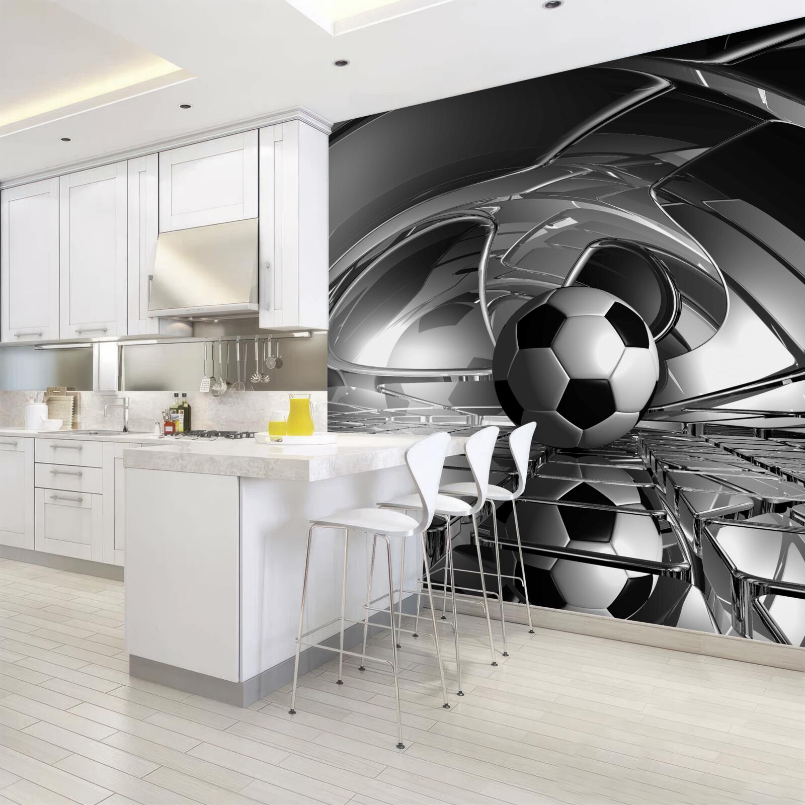 Фотошпалери футбол на скляній поверхні