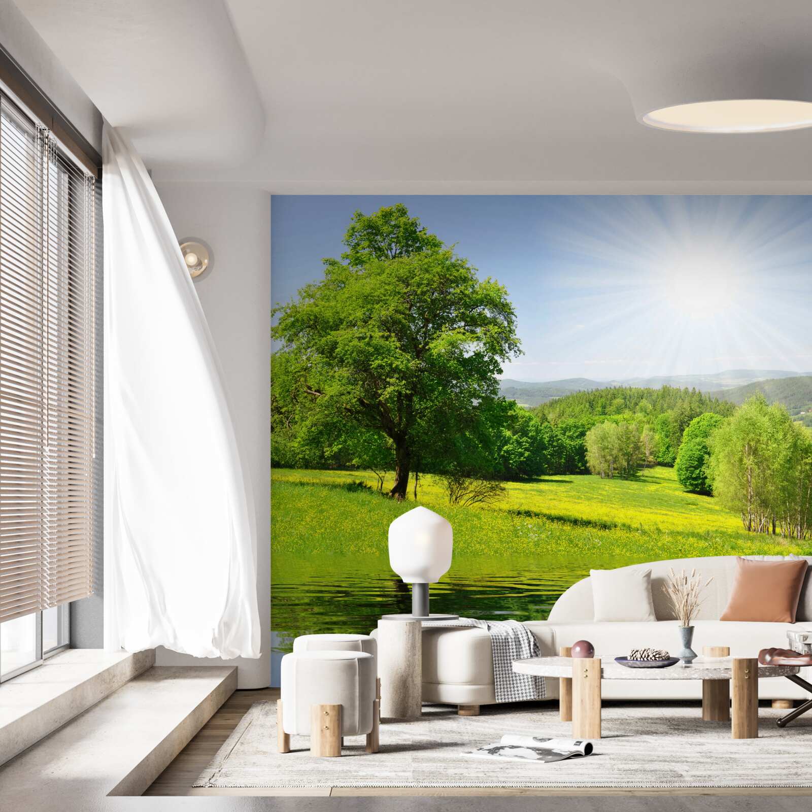 Фотошпалери яскравий день на сонячній галявині