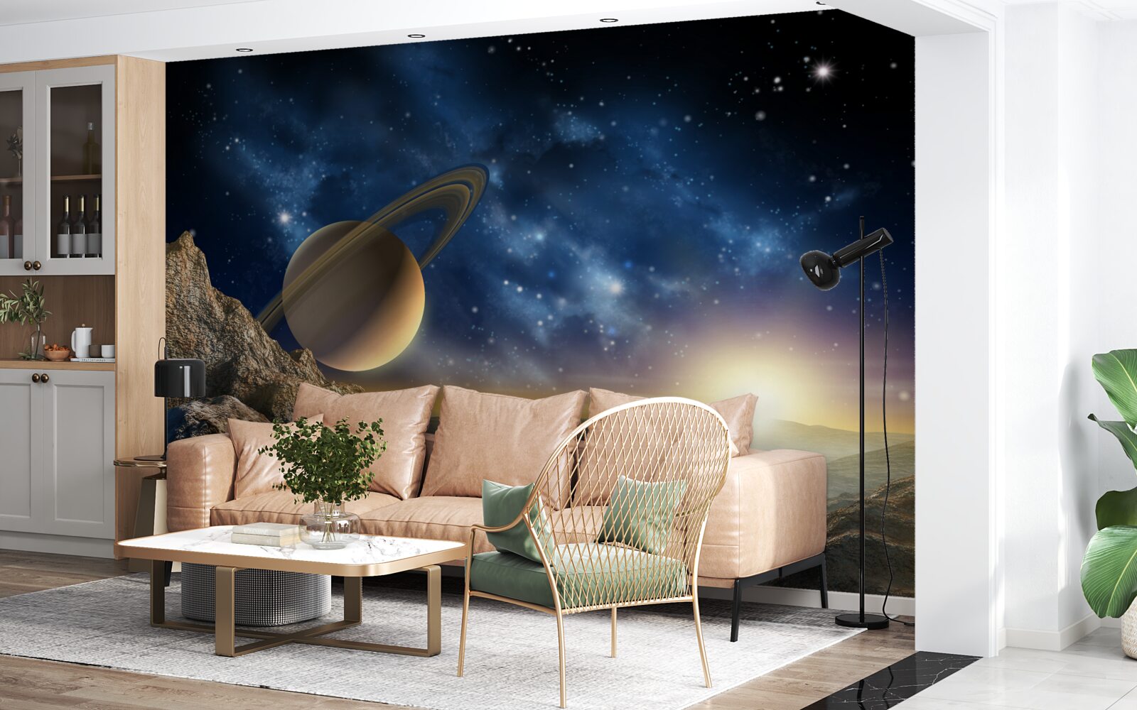 Фотошпалери абстракція з планетарним мотивом