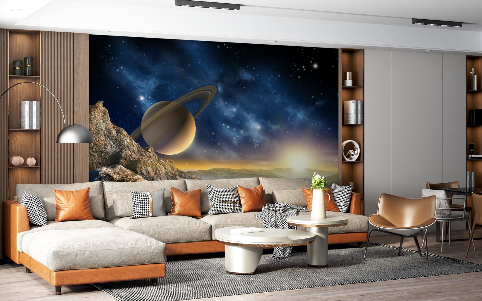 Фотошпалери абстракція з планетарним мотивом