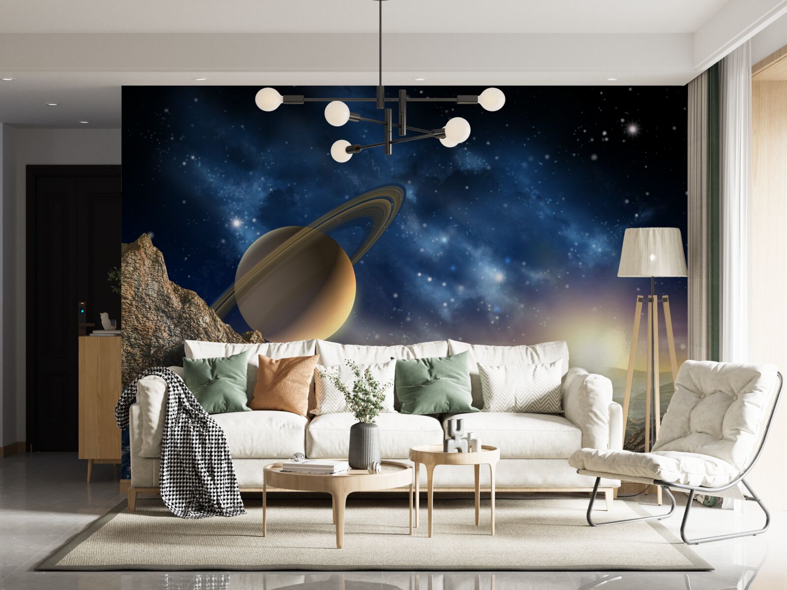 Фотошпалери абстракція з планетарним мотивом