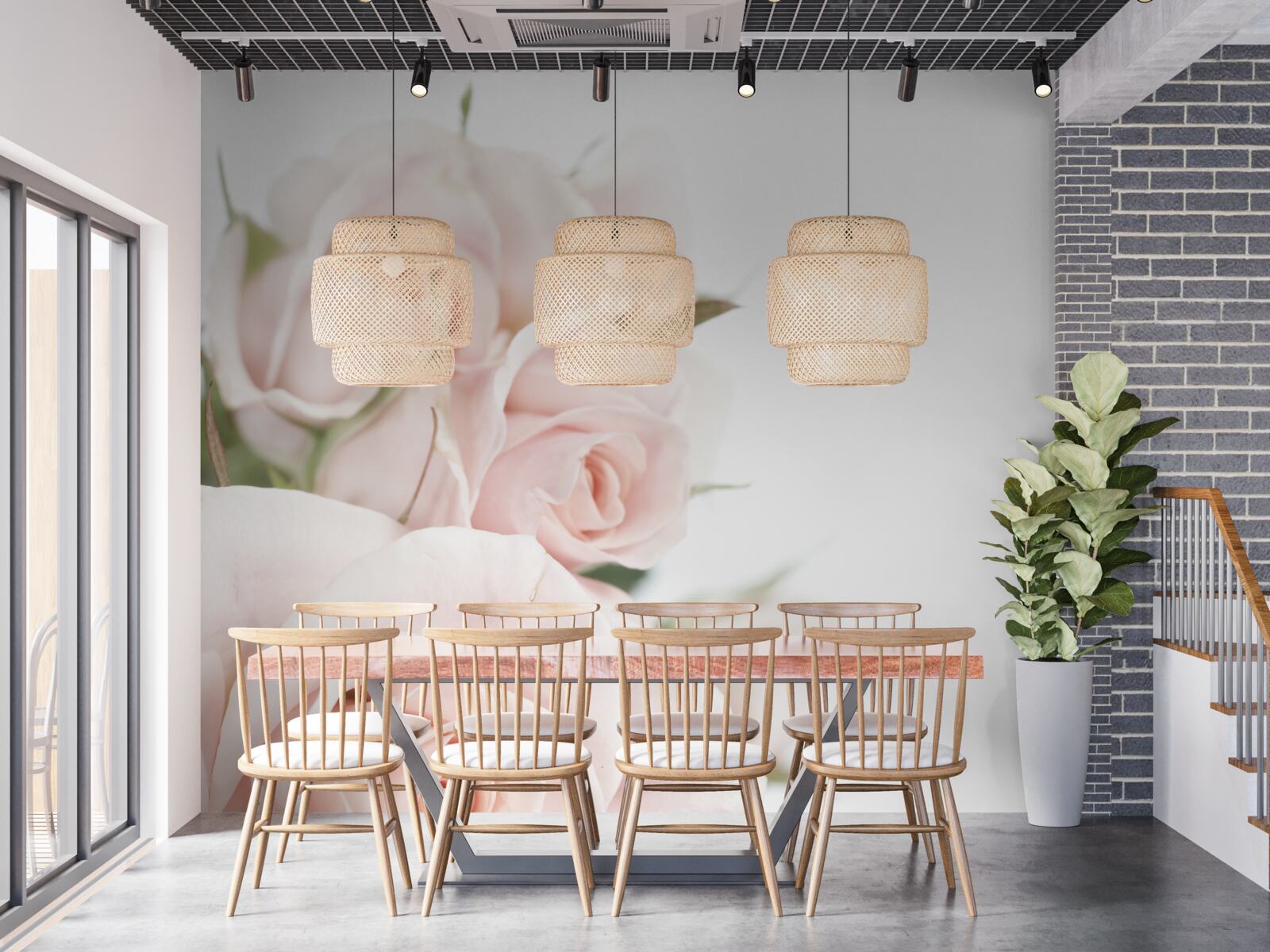 Фотошпалери букет ніжних троянд у світлих відтінках