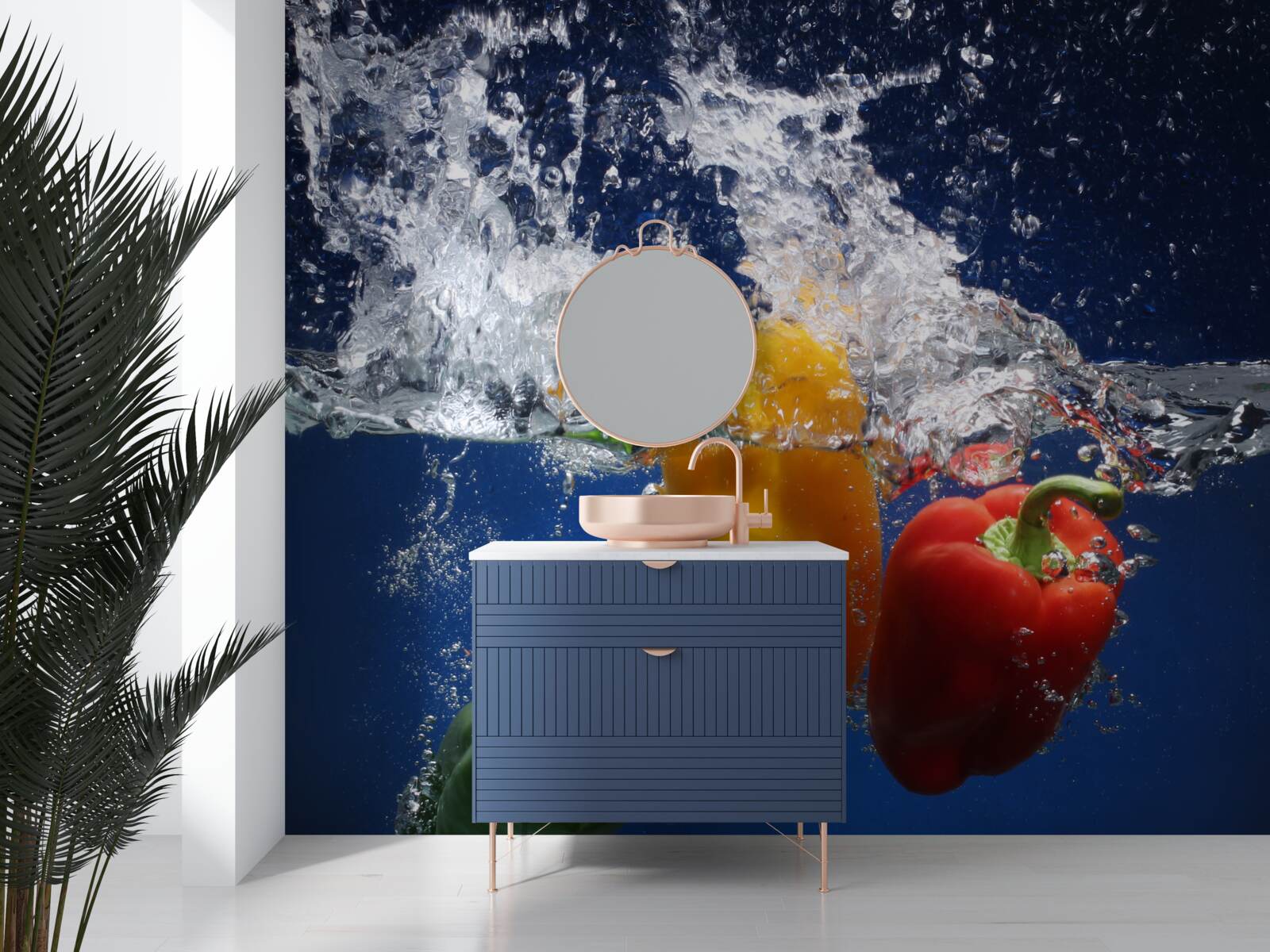 Фотошпалери перець під проточною водою