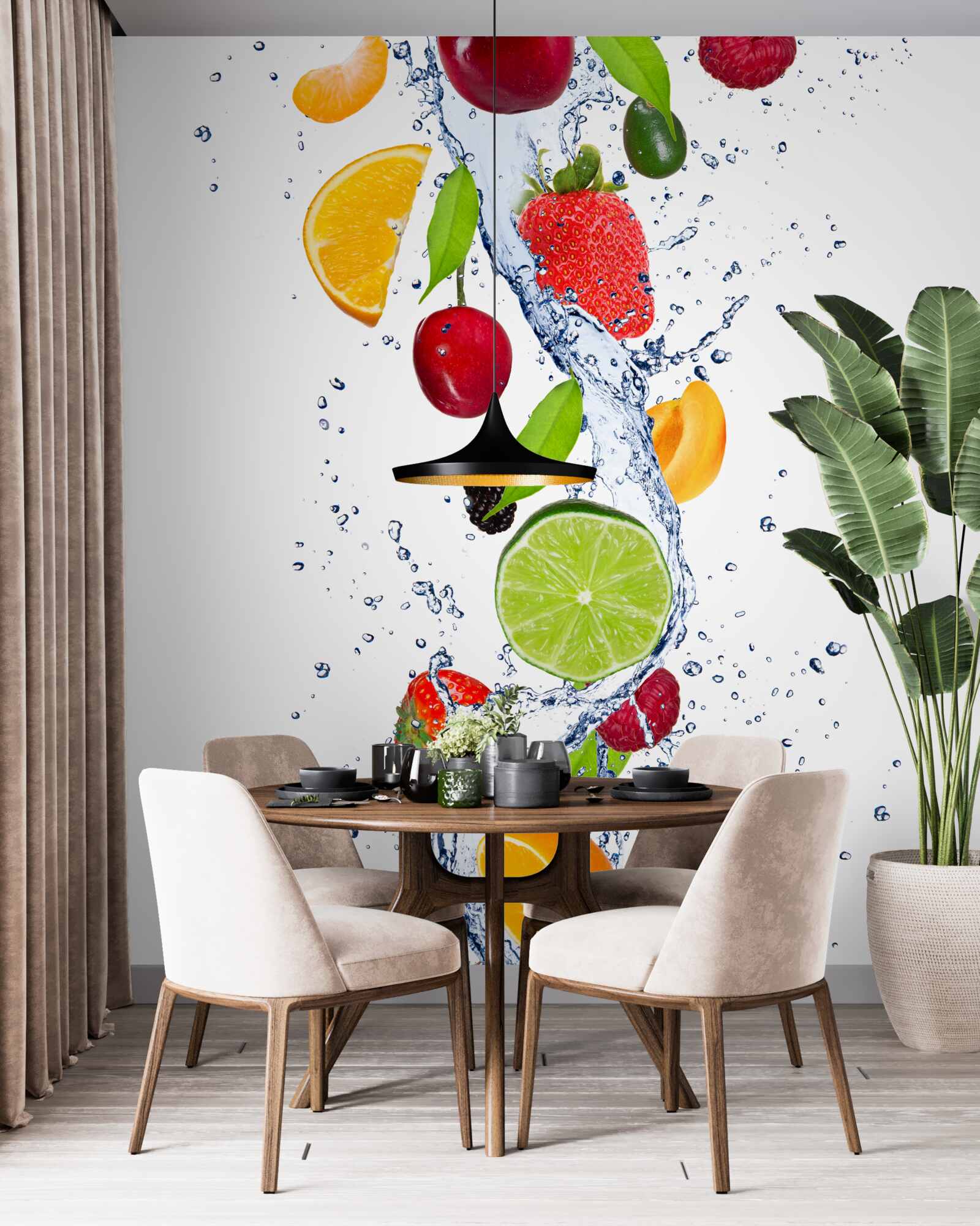 Фотошпалери вода та фруктовий напій