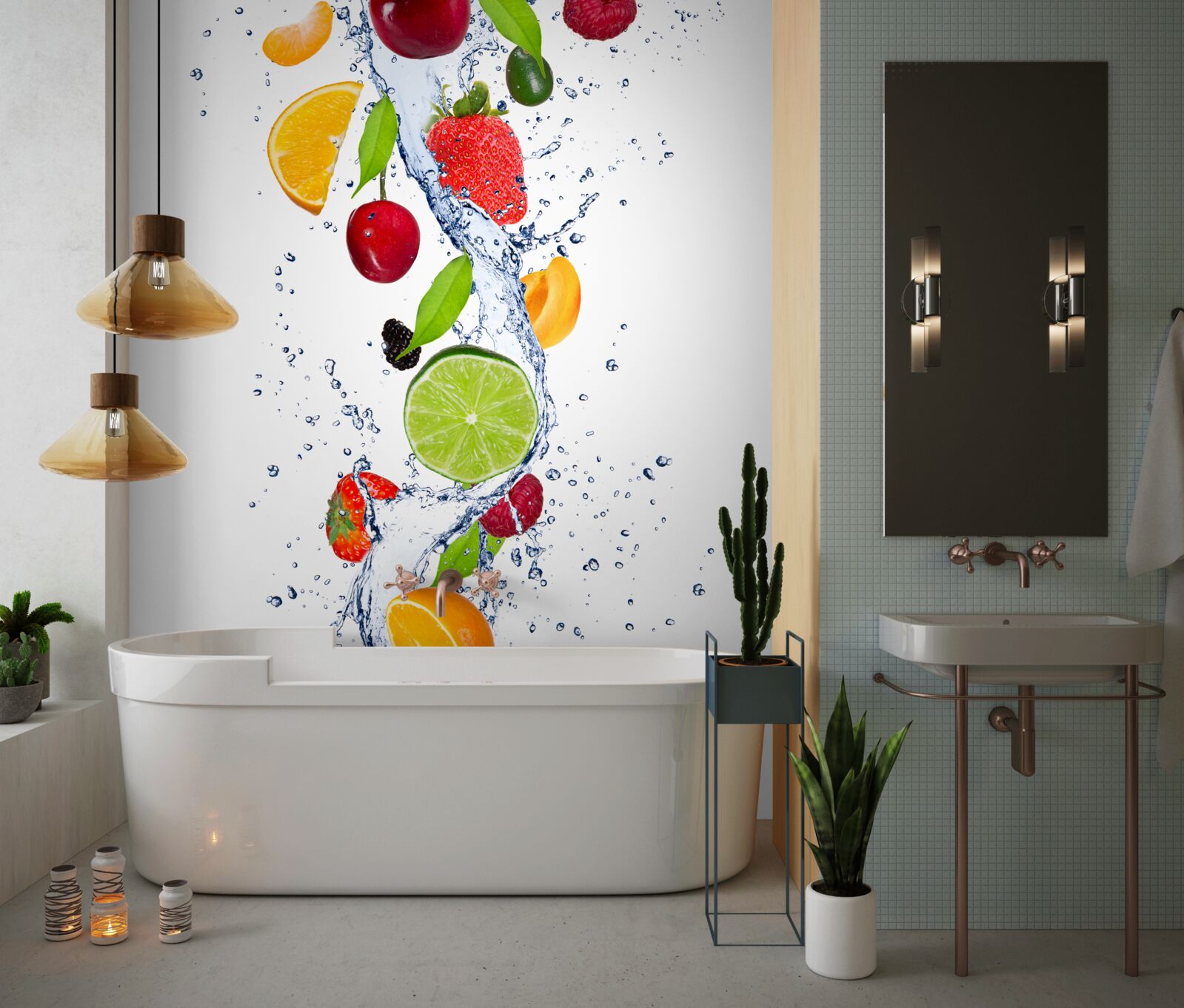 Фотошпалери вода та фруктовий напій