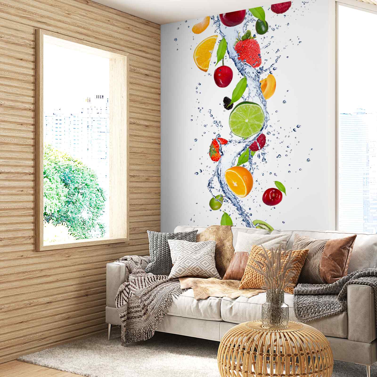 Фотошпалери вода та фруктовий напій