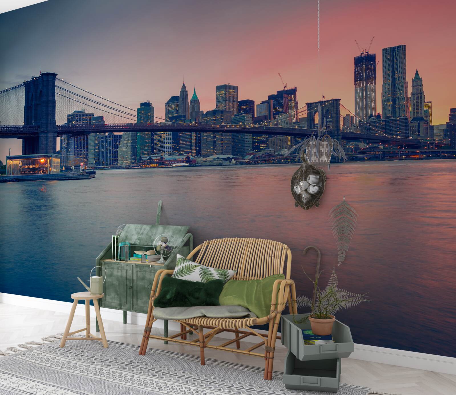 Фотошпалери вид на місто на узбережжі