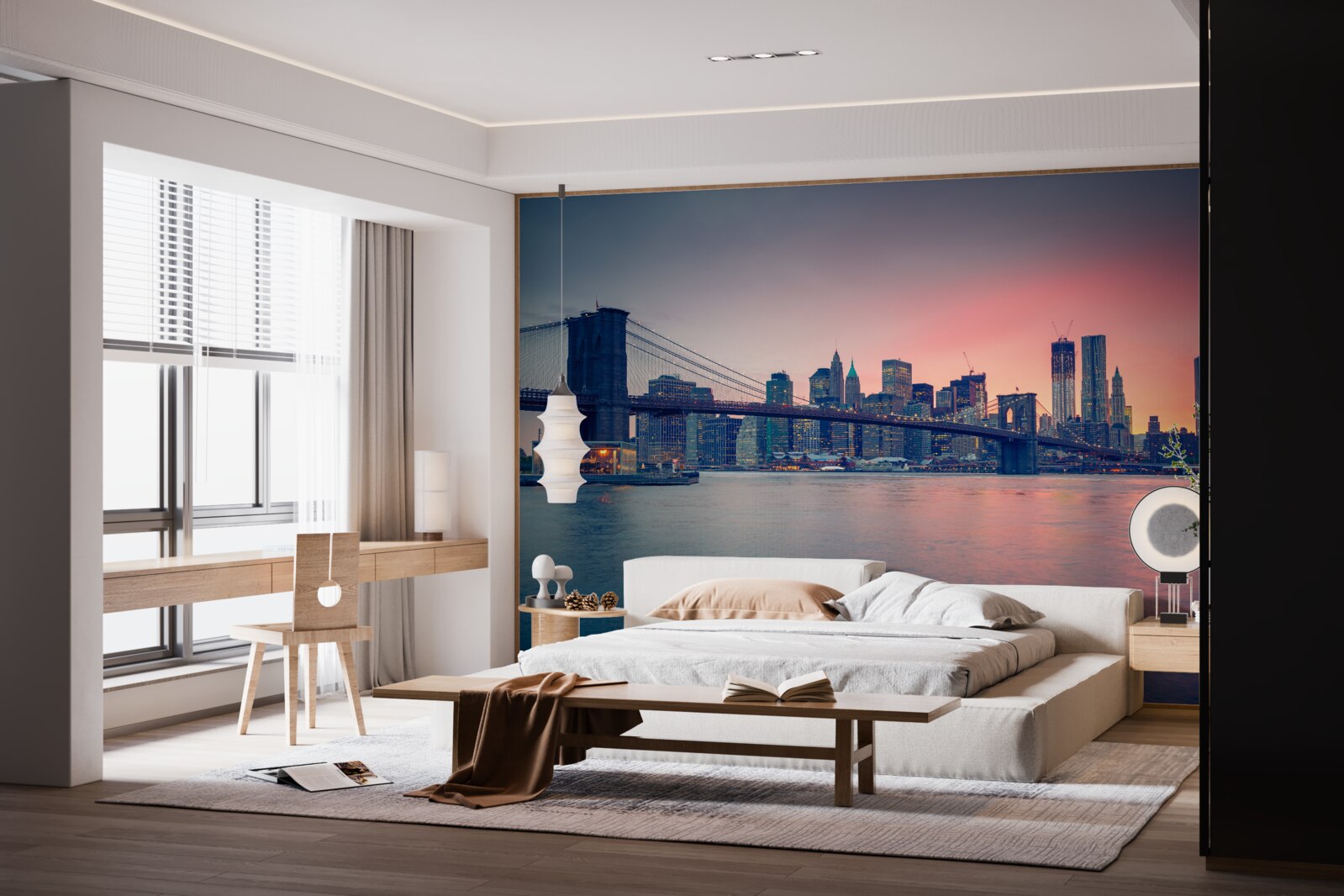 Фотошпалери вид на місто на узбережжі