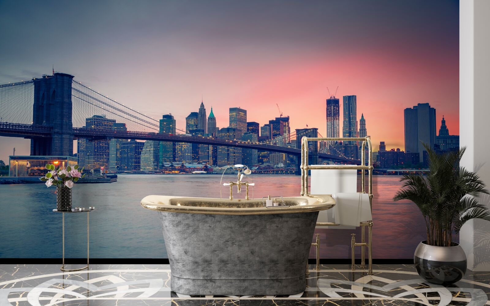 Фотошпалери вид на місто на узбережжі