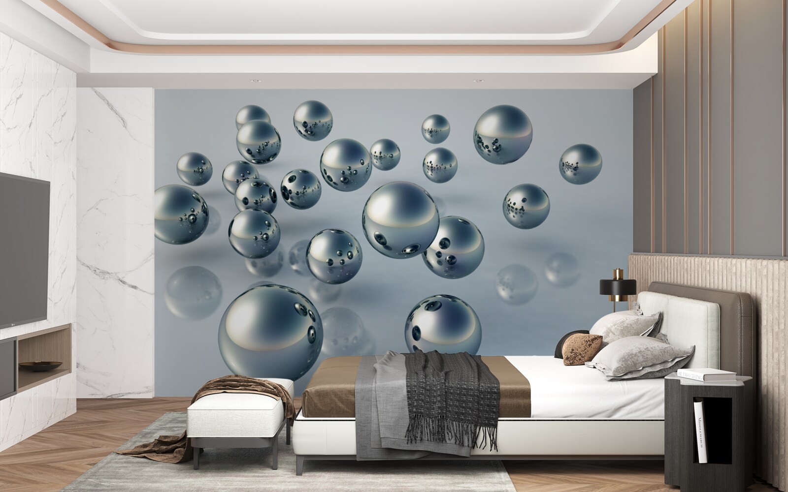 Фотошпалери кулі, що летять, видно у відображенні