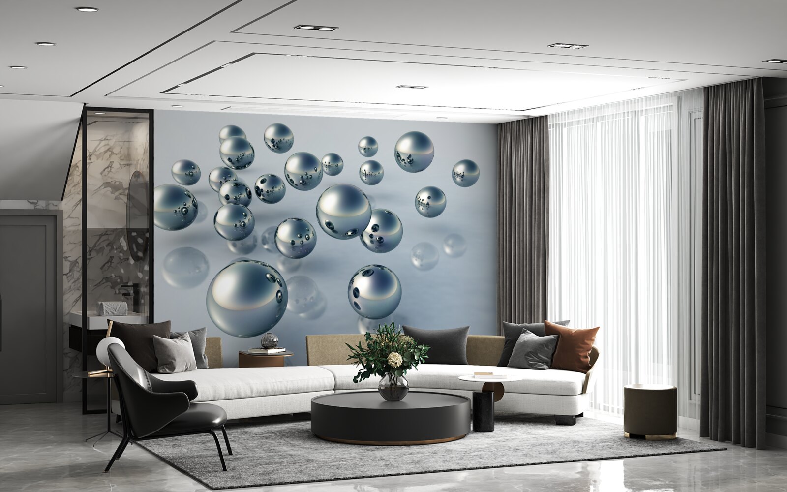 Фотошпалери кулі, що летять, видно у відображенні