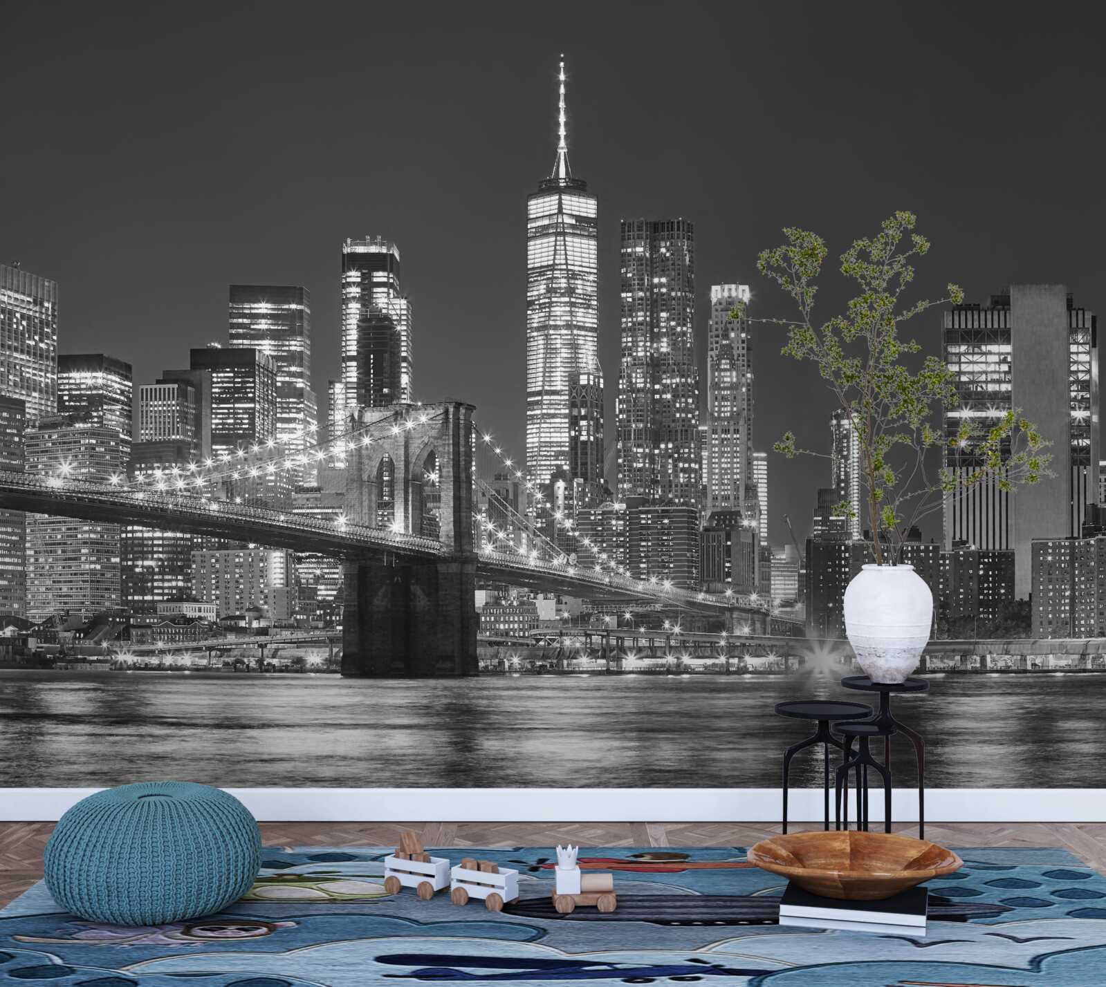 Фотошпалери вечірній вид на манхеттенський міст