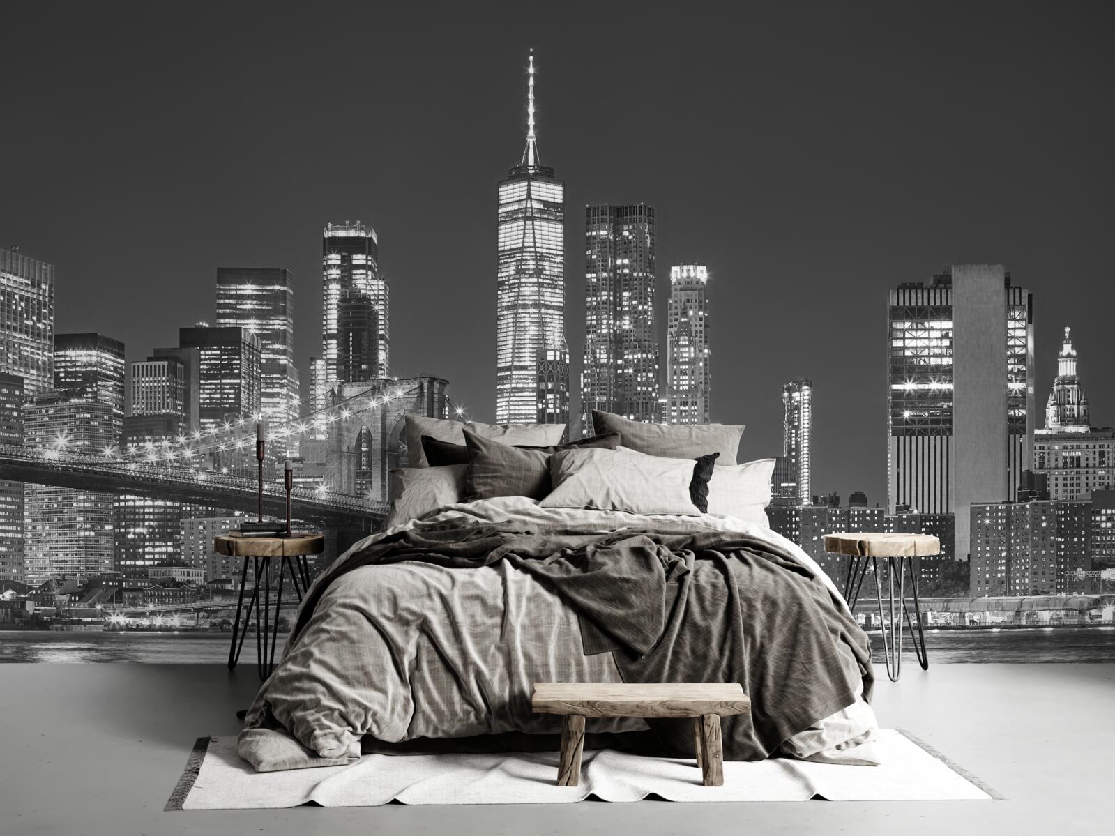 Фотошпалери вечірній вид на манхеттенський міст