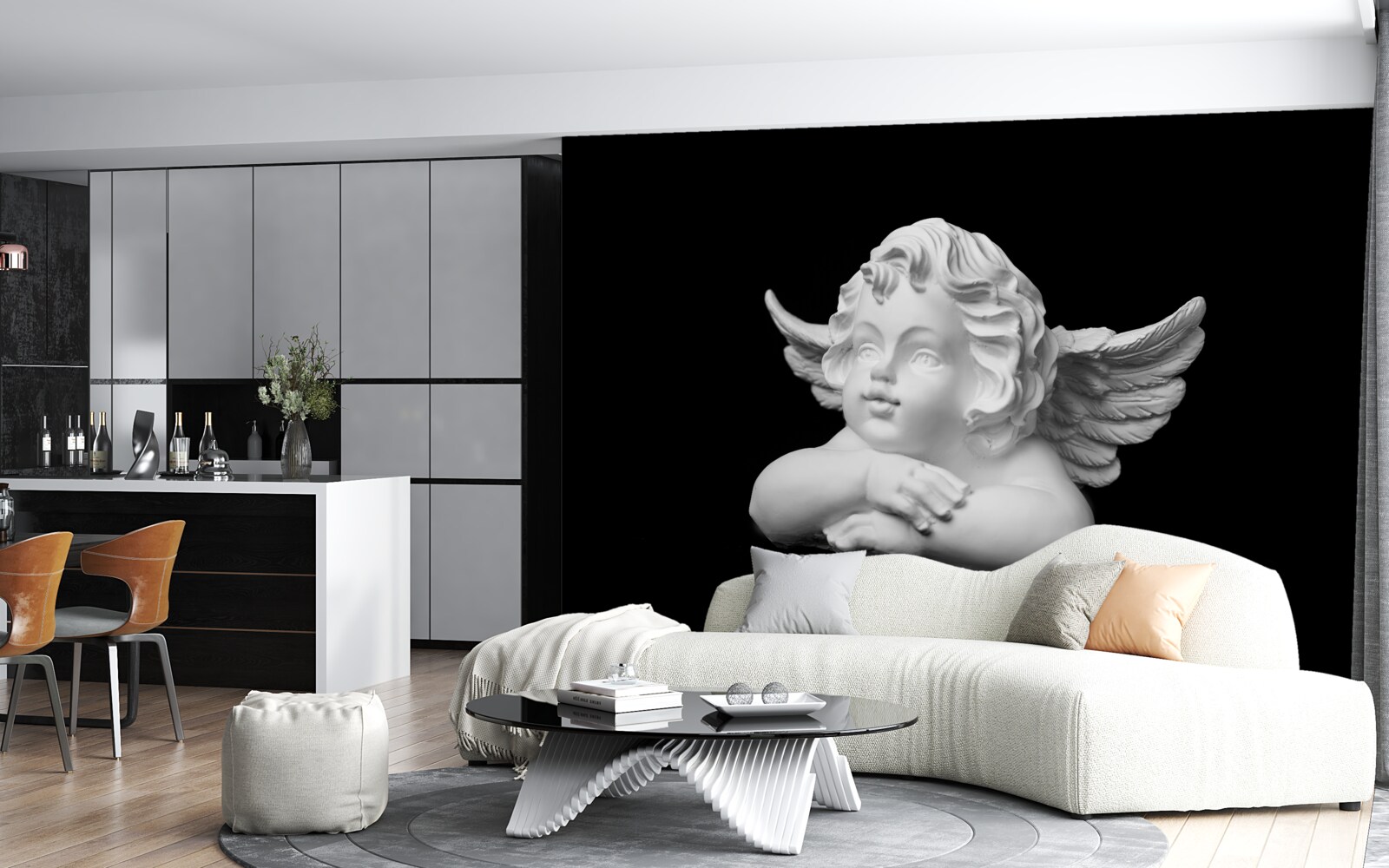 Фотошпалери ангел, висічений з каменю