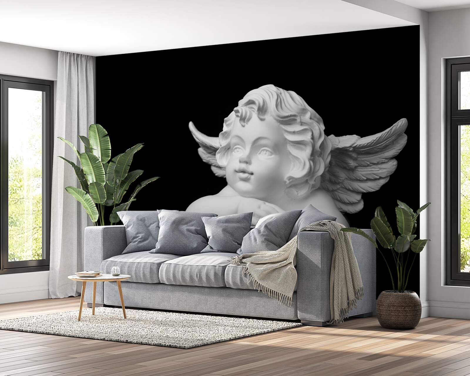 Фотошпалери ангел, висічений з каменю