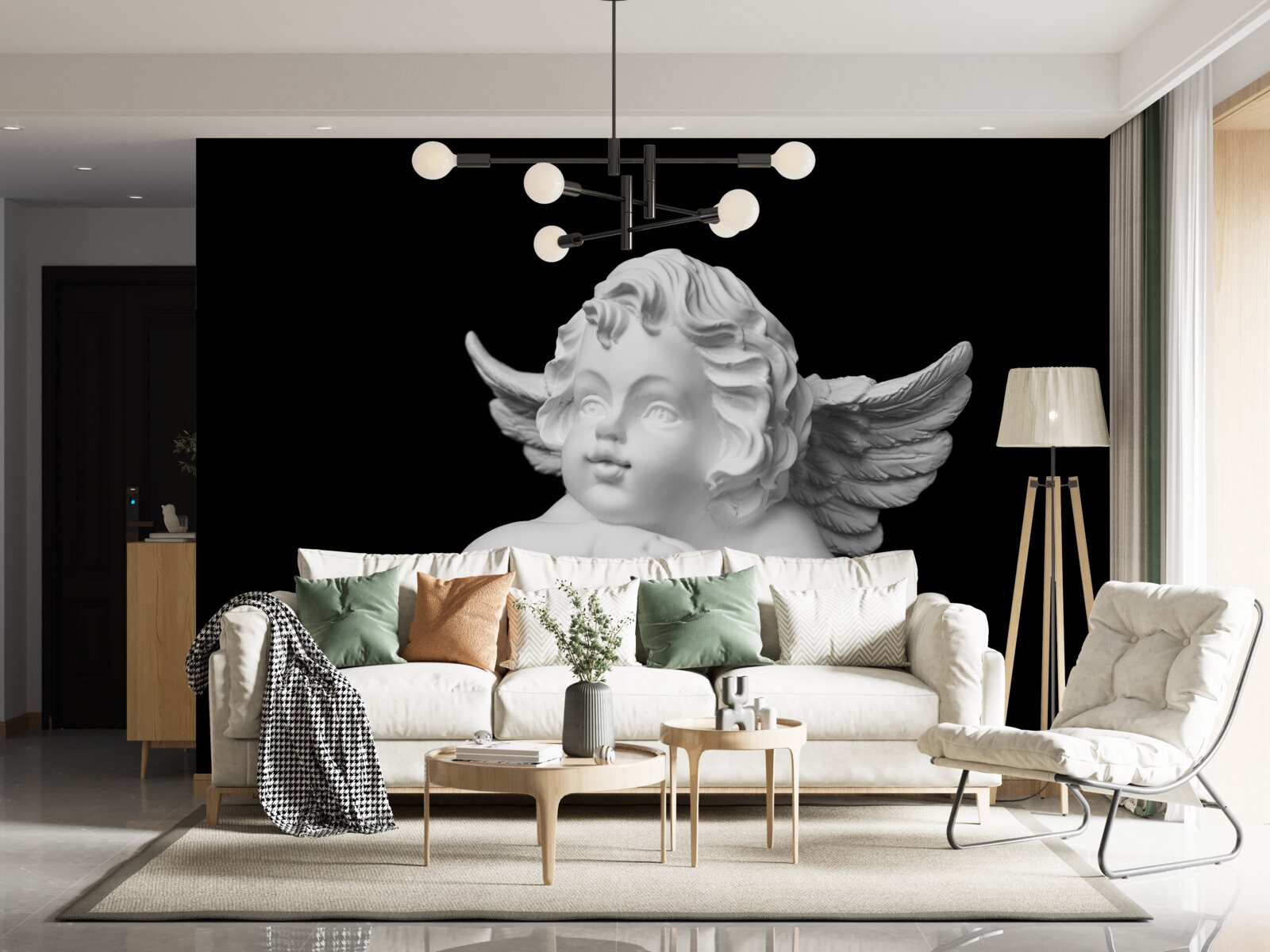 Фотошпалери ангел, висічений з каменю