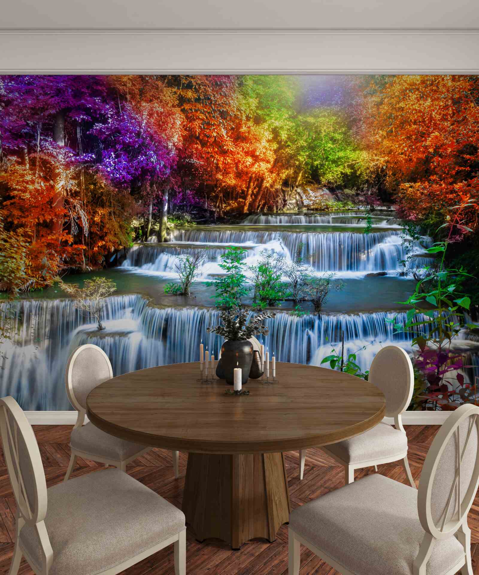 Фотошпалери осінній водоспад у пустелі