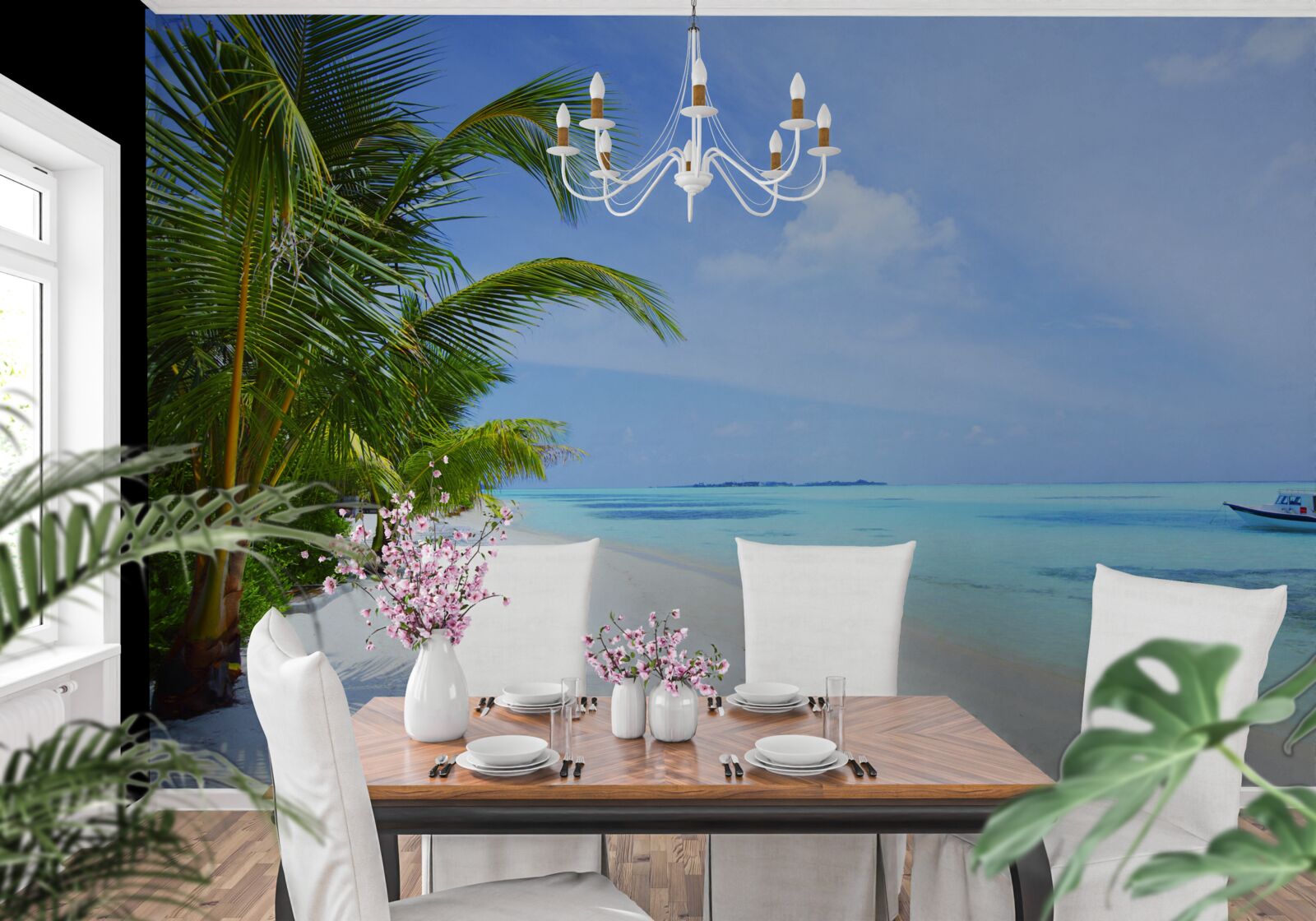 Фотошпалери бірюзові води біля тропічних берегів