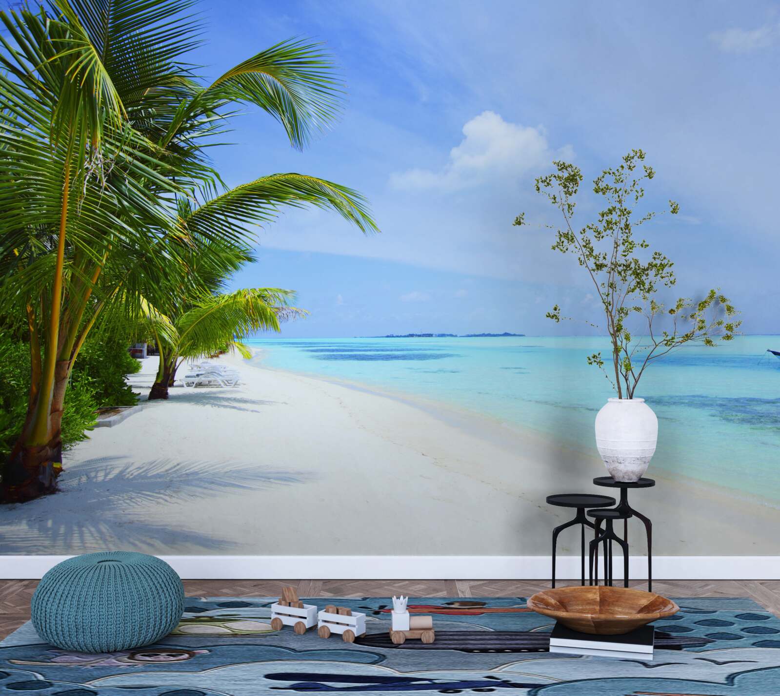 Фотошпалери бірюзові води біля тропічних берегів