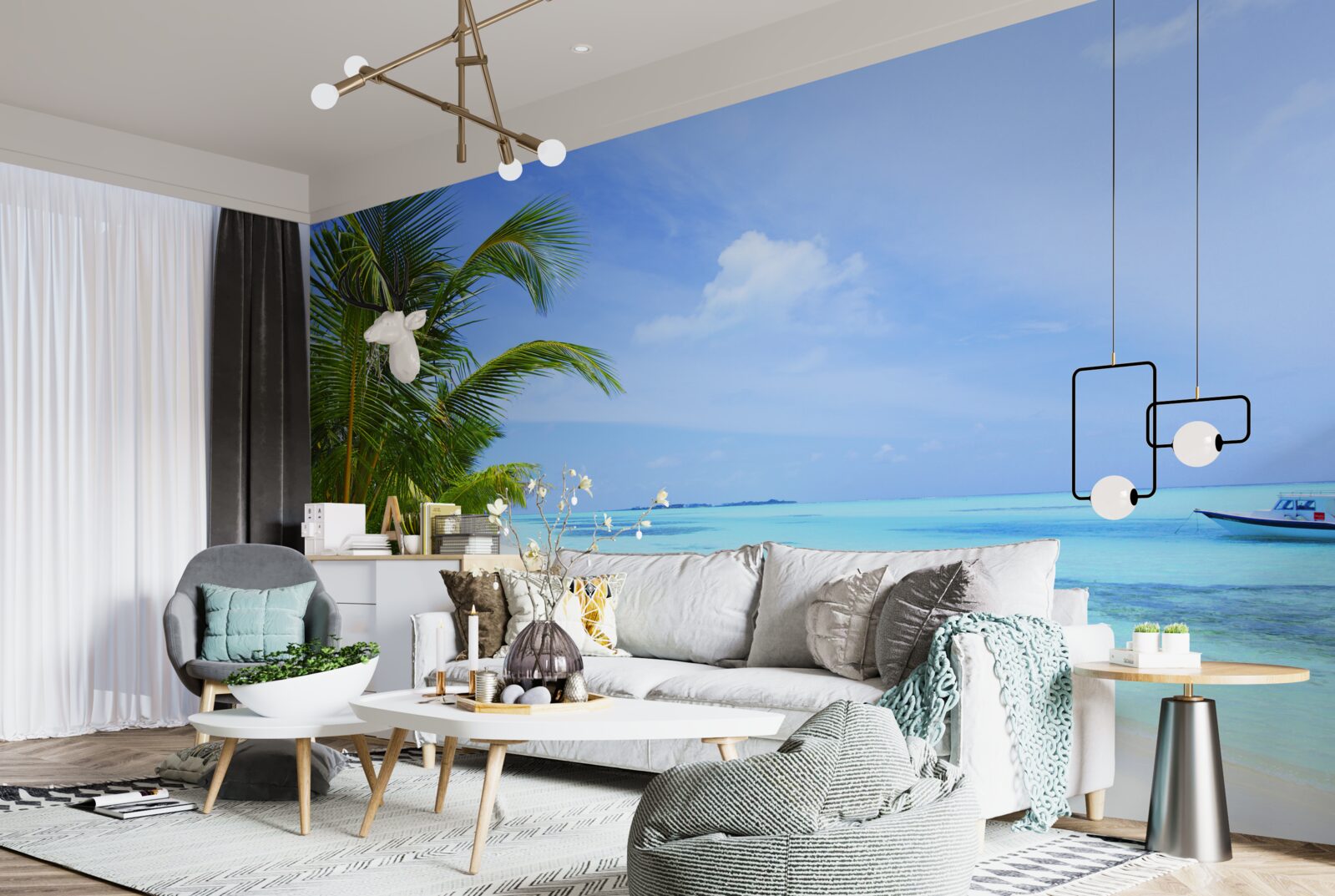 Фотошпалери бірюзові води біля тропічних берегів