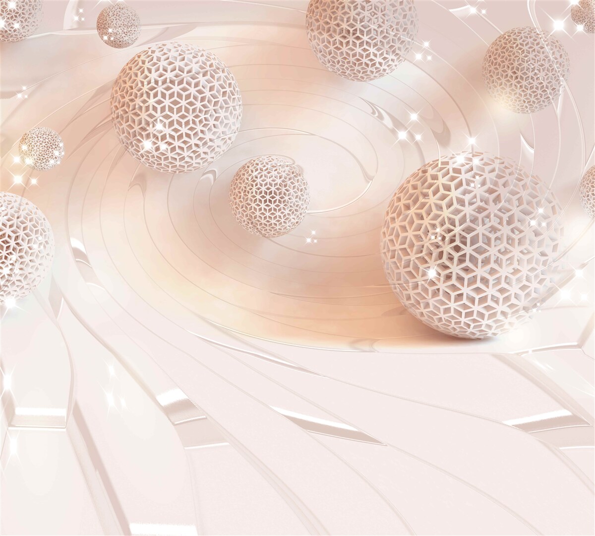 Фотошпалери абстрактні кульки левітують над поверхнею