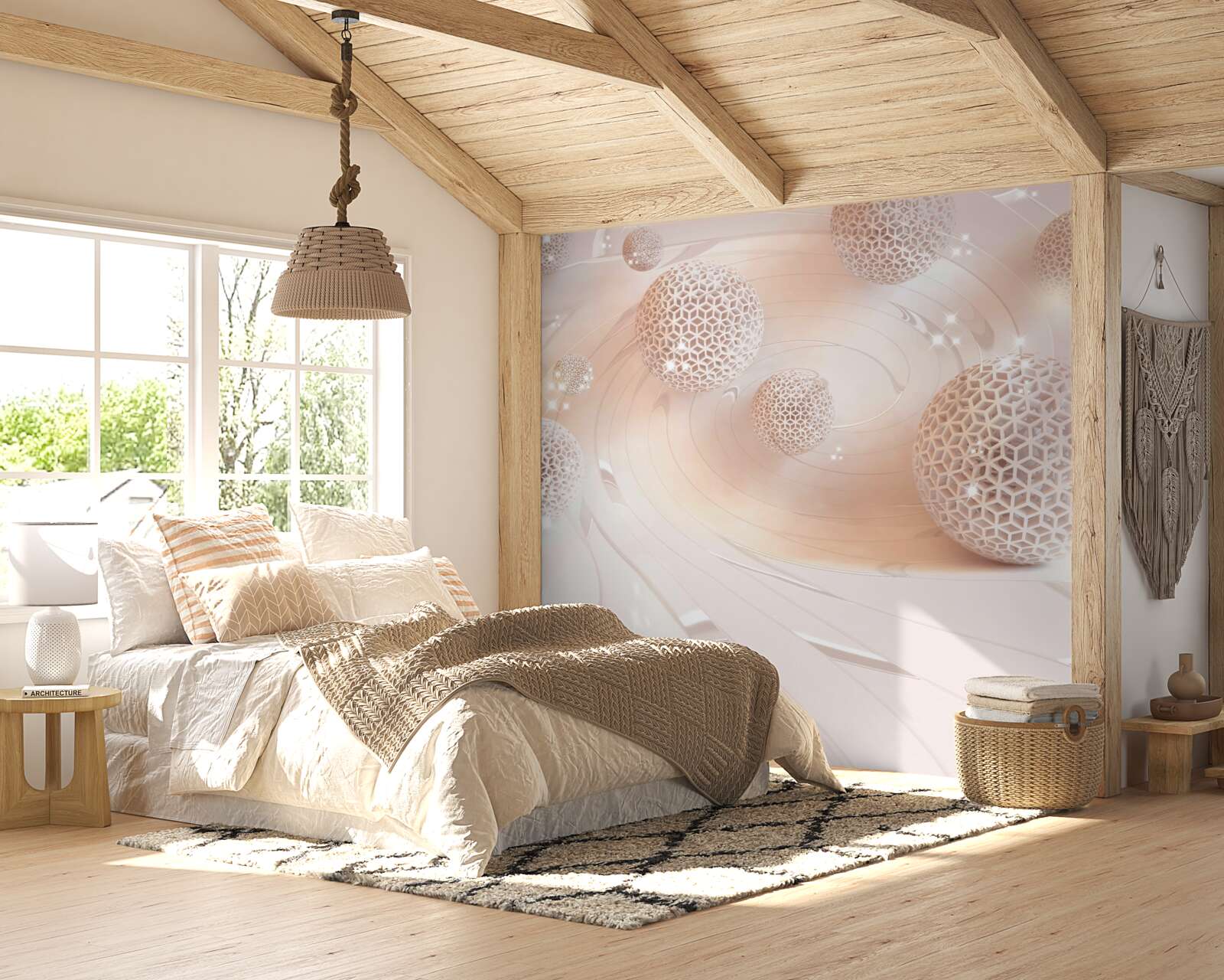 Фотошпалери абстрактні кульки левітують над поверхнею