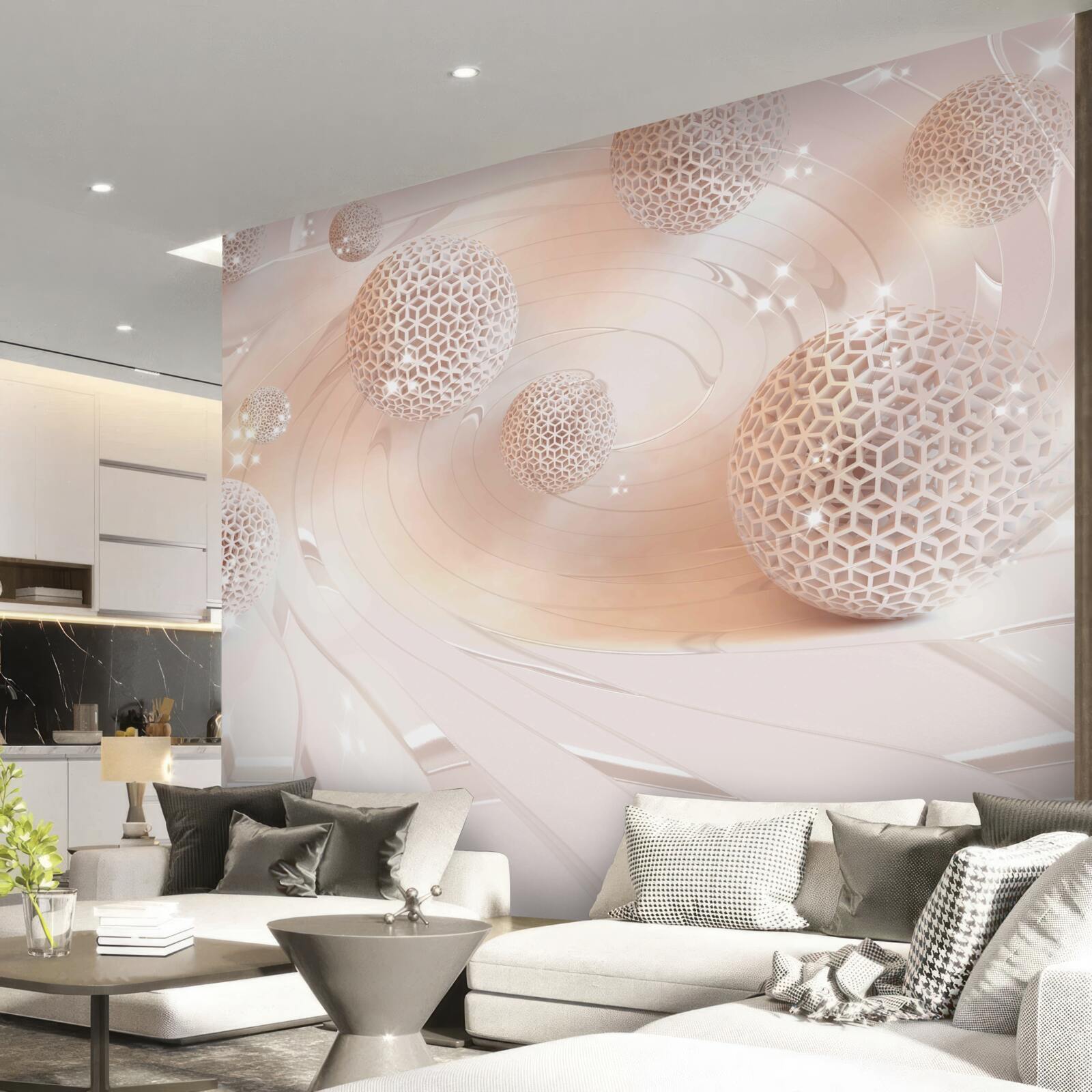 Фотошпалери абстрактні кульки левітують над поверхнею