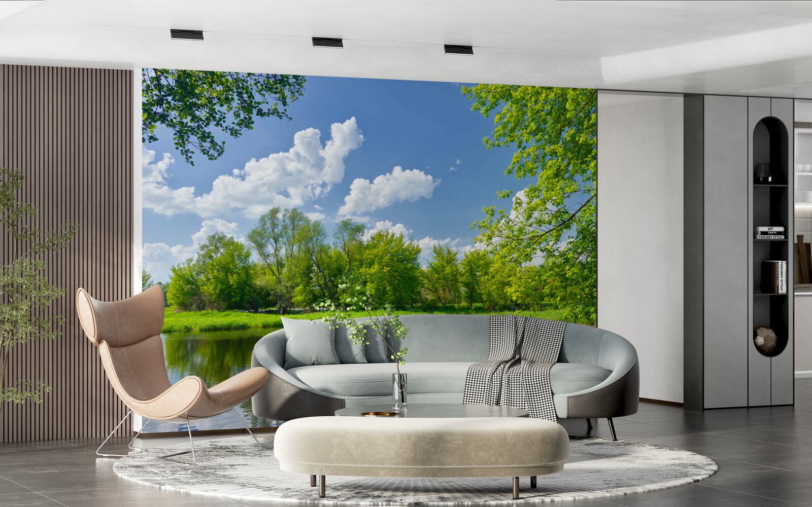 Фотошпалери спокійні води лісової річки