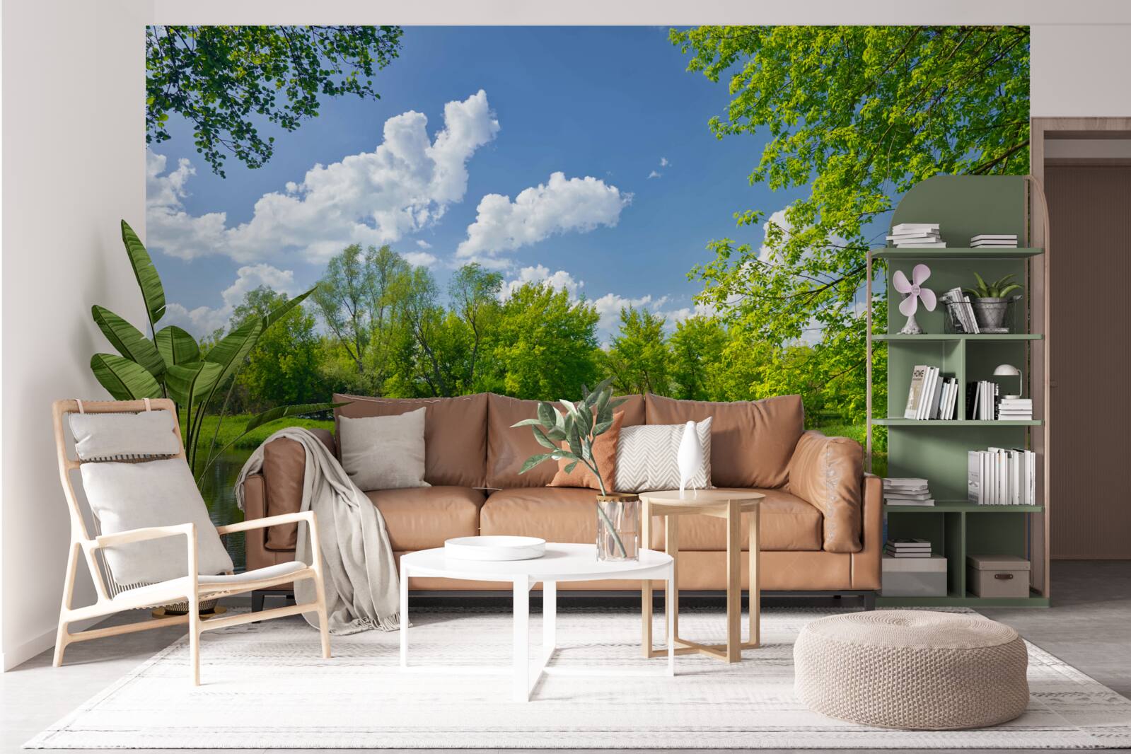 Фотошпалери спокійні води лісової річки