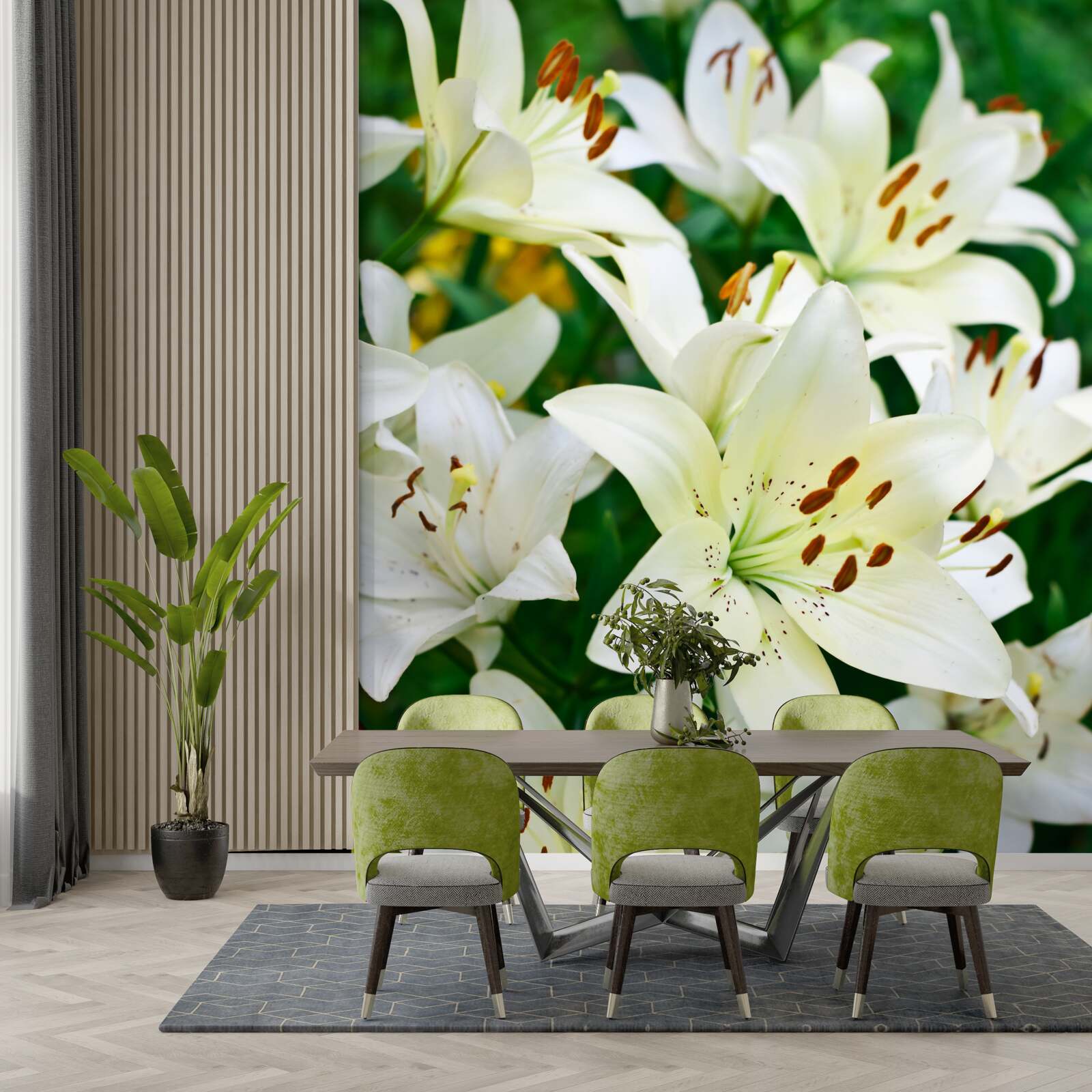 Фотошпалери великі бутони білої лілії