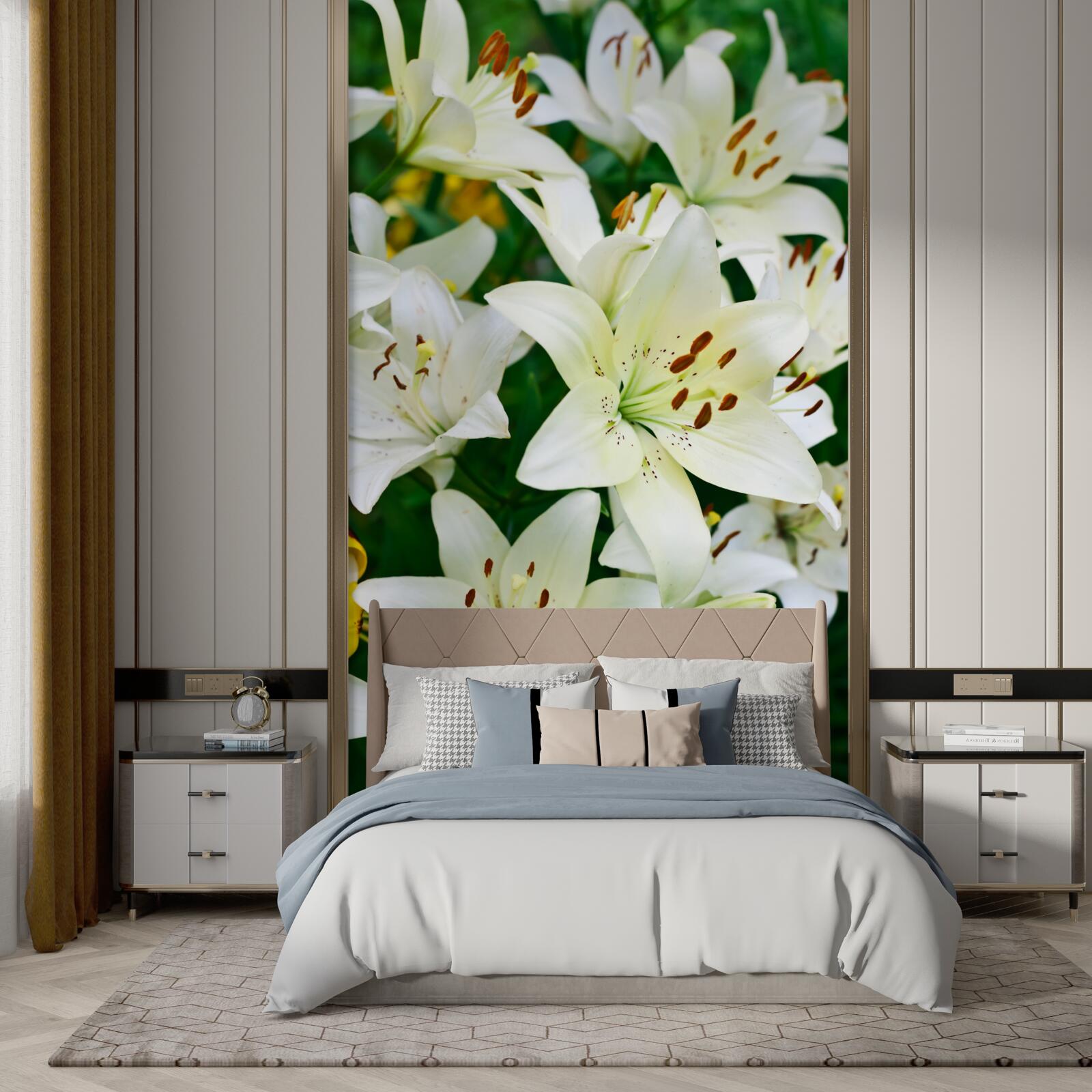 Фотошпалери великі бутони білої лілії