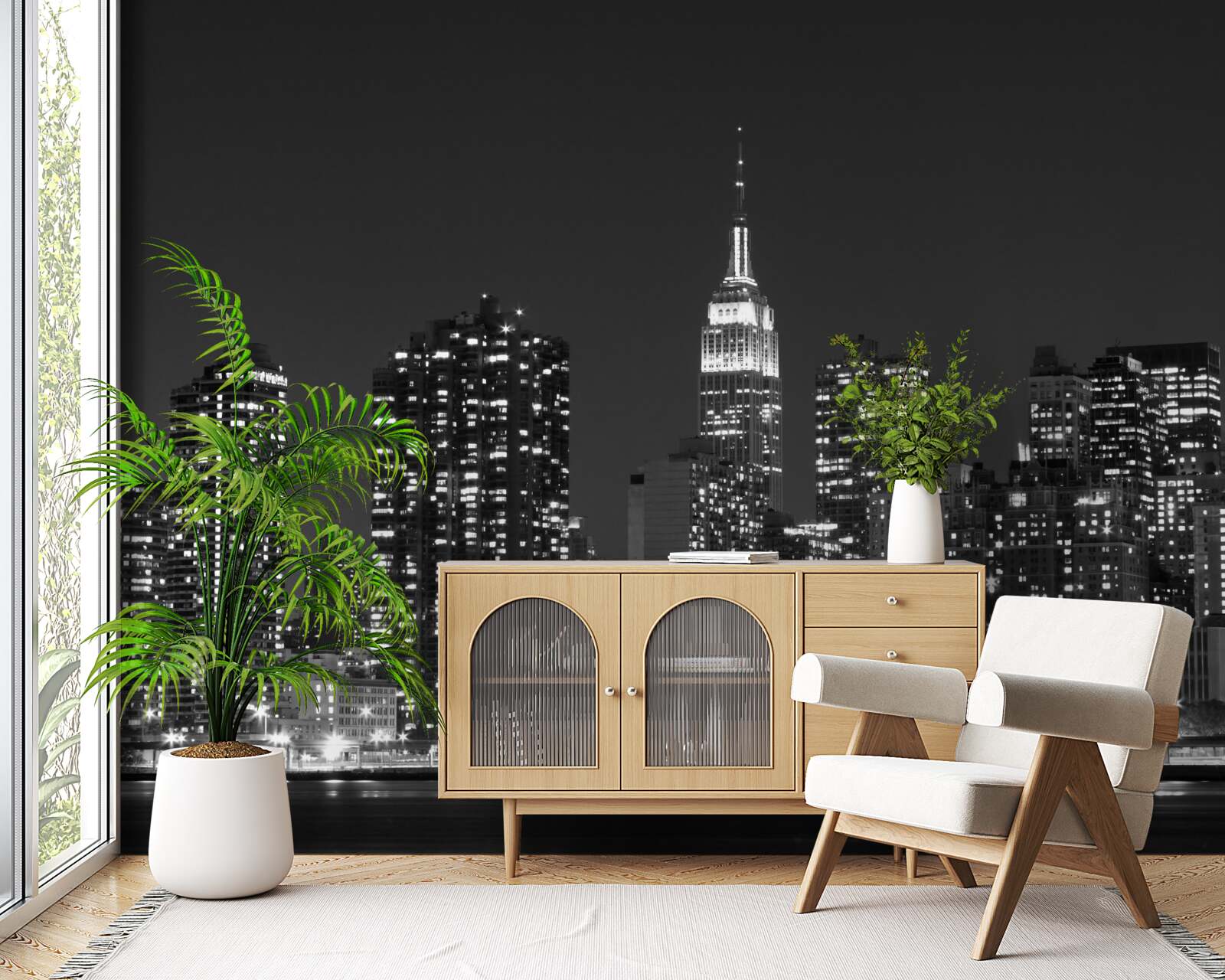 Фотошпалери нічне місто, освітлене вогнями