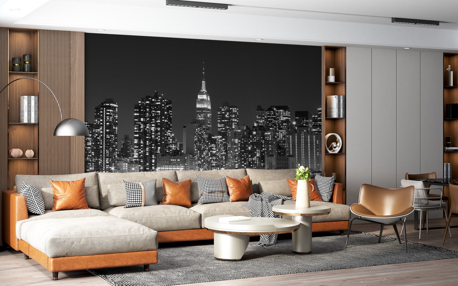 Фотошпалери нічне місто, освітлене вогнями