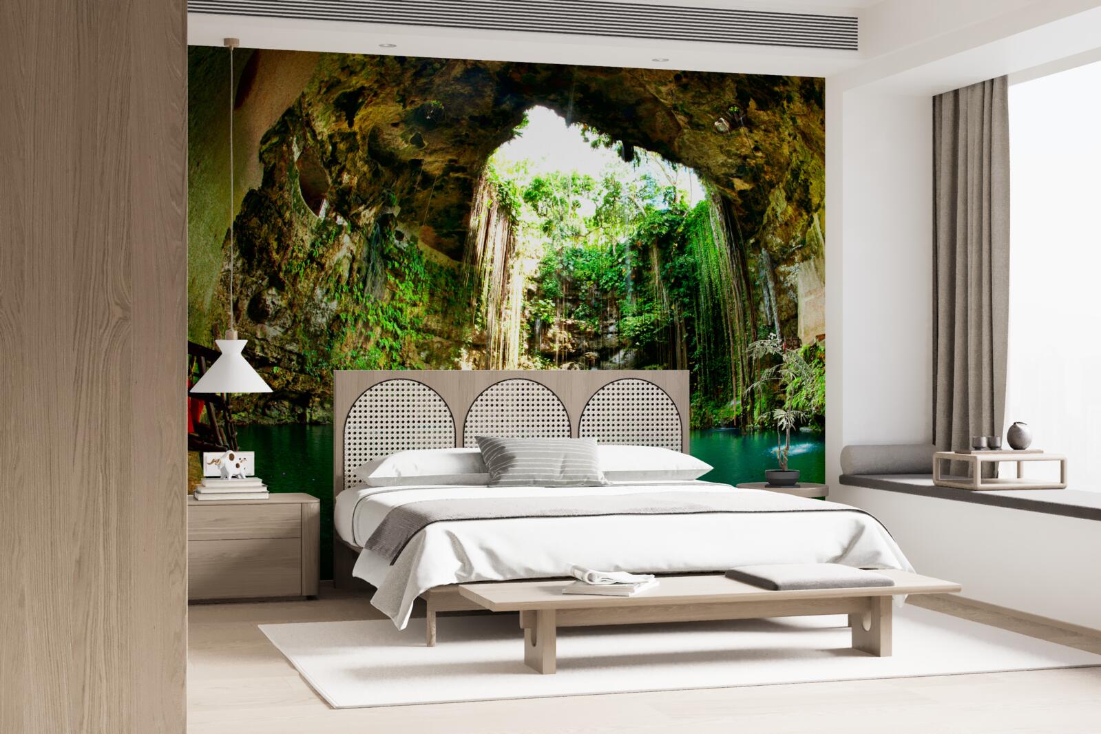 Фотошпалери падаюча вода в гірській печері