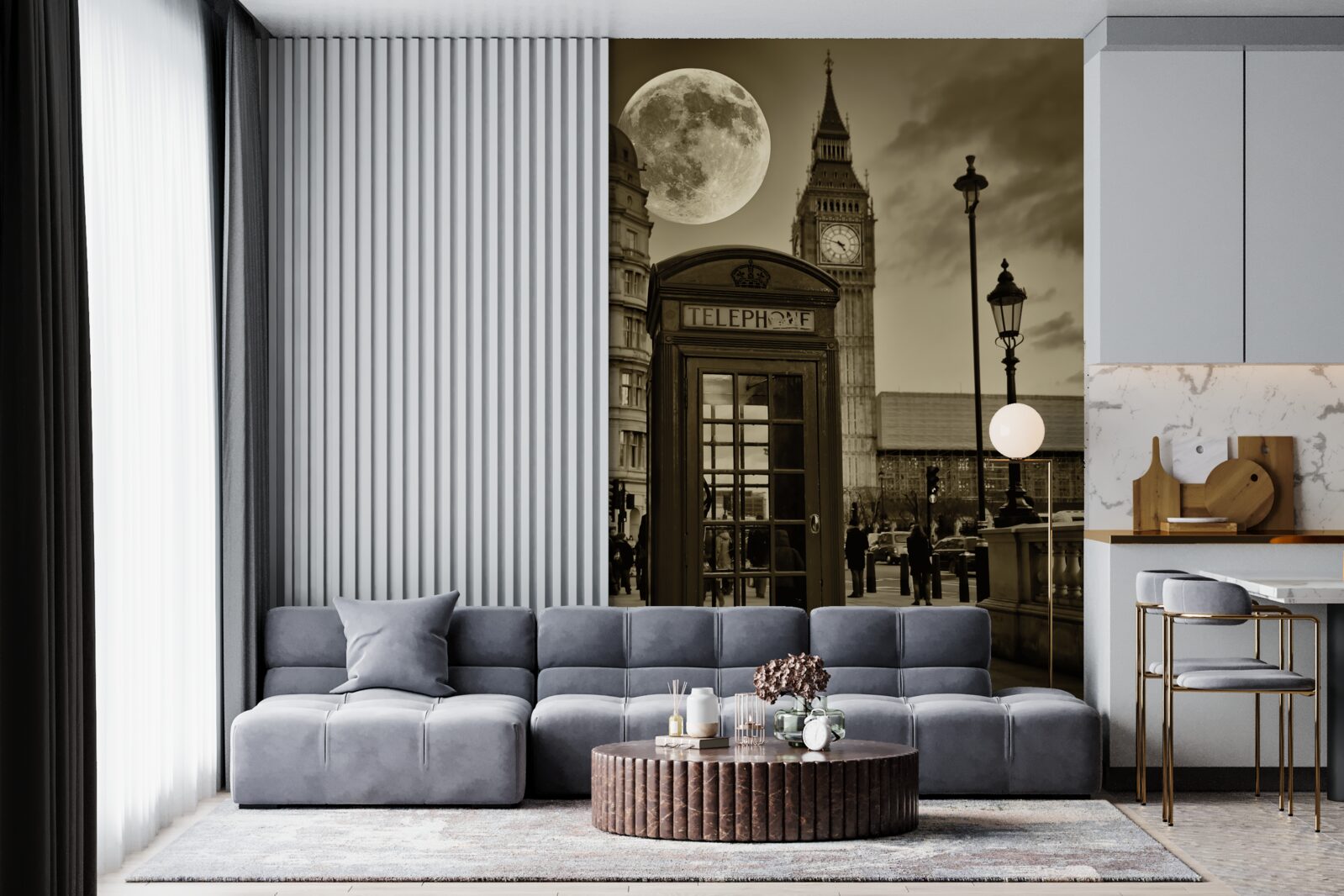 Фотошпалери телефонна будка біля Біг-Бена