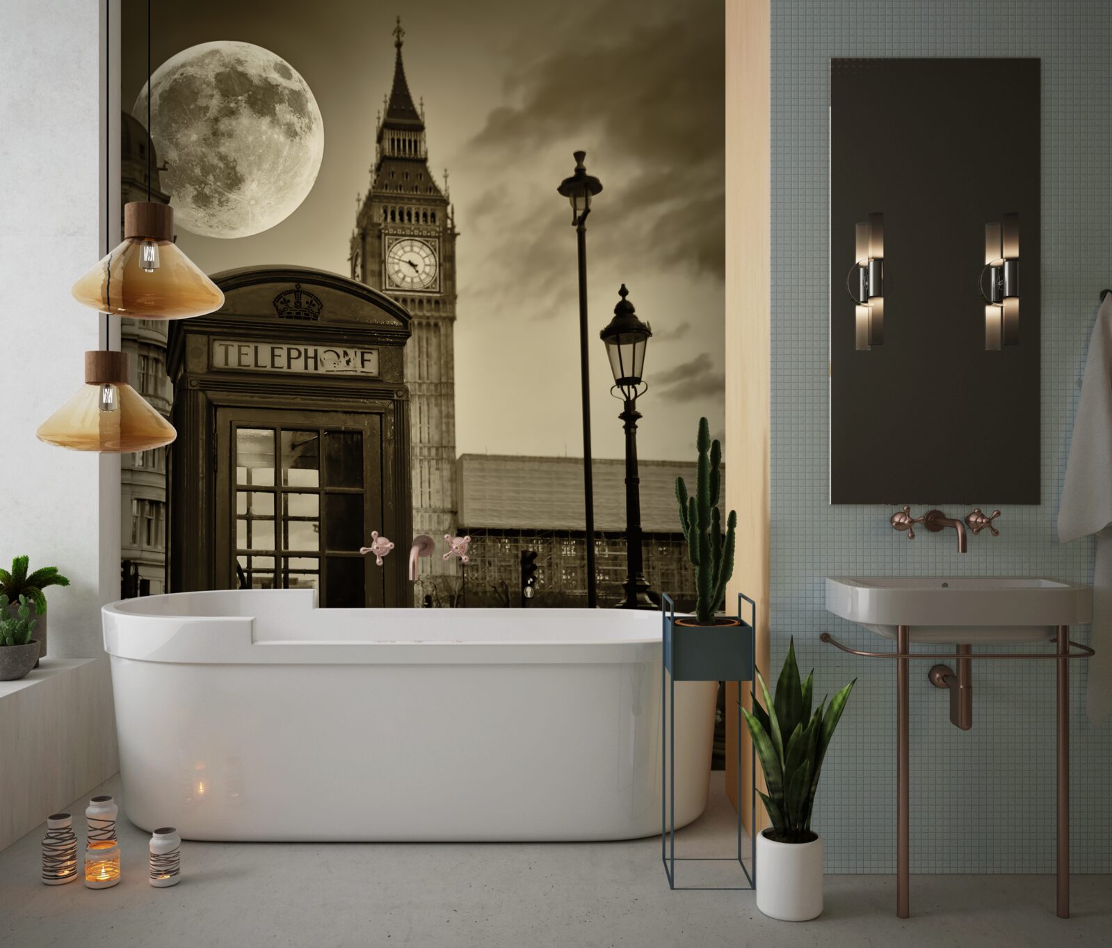 Фотошпалери телефонна будка біля Біг-Бена