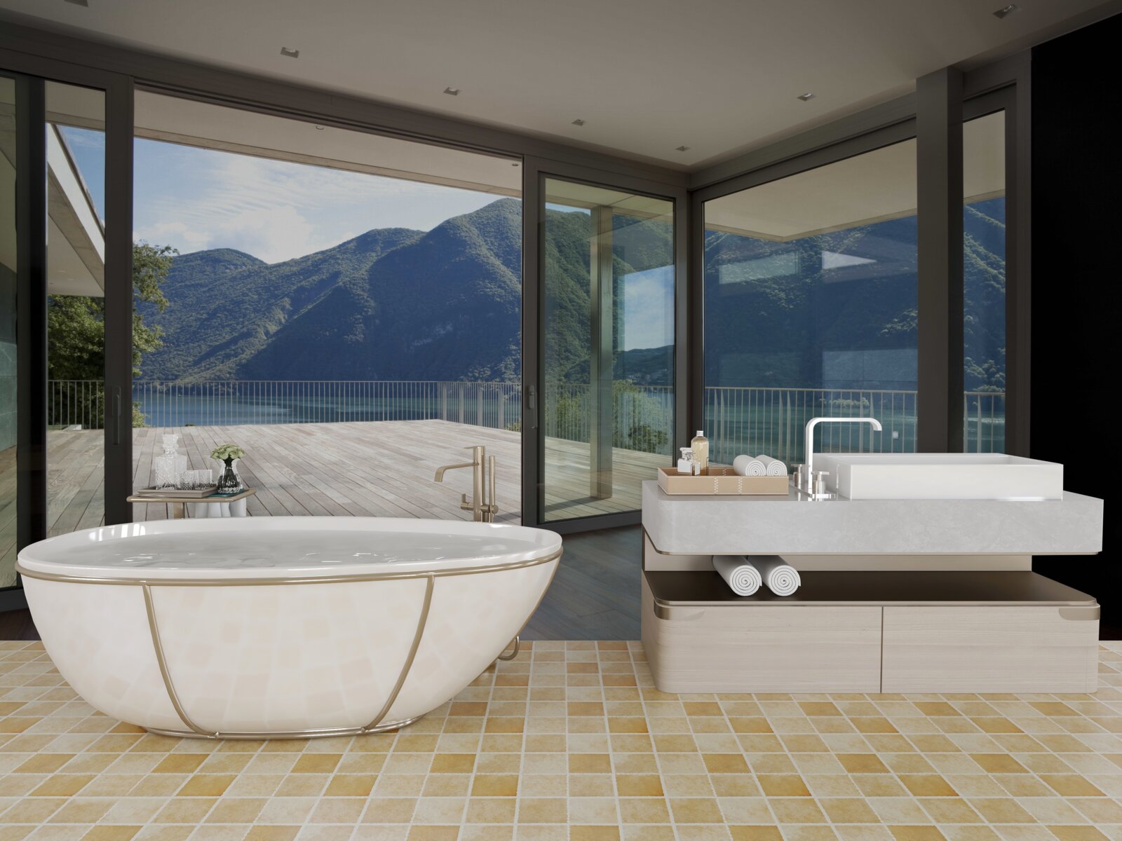 Фотошпалери чудовий панорамний вид з тераси