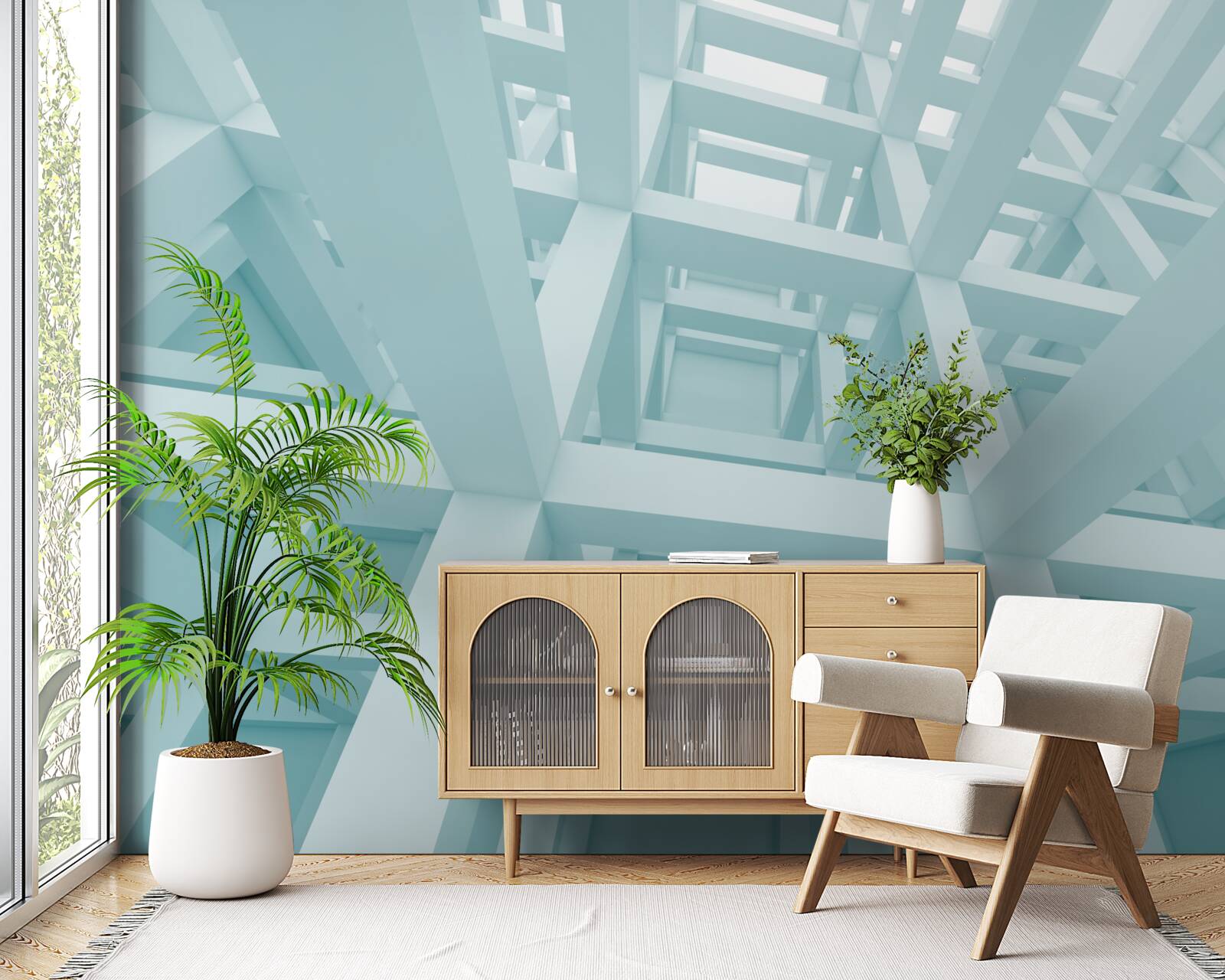 Фотошпалери абстрактні металеві форми